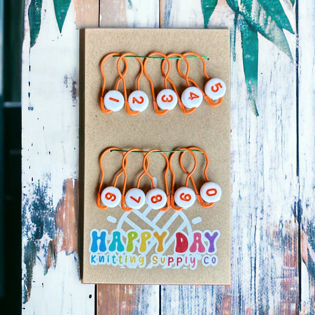 Numbered Bulb Pin Stitch Marker Set