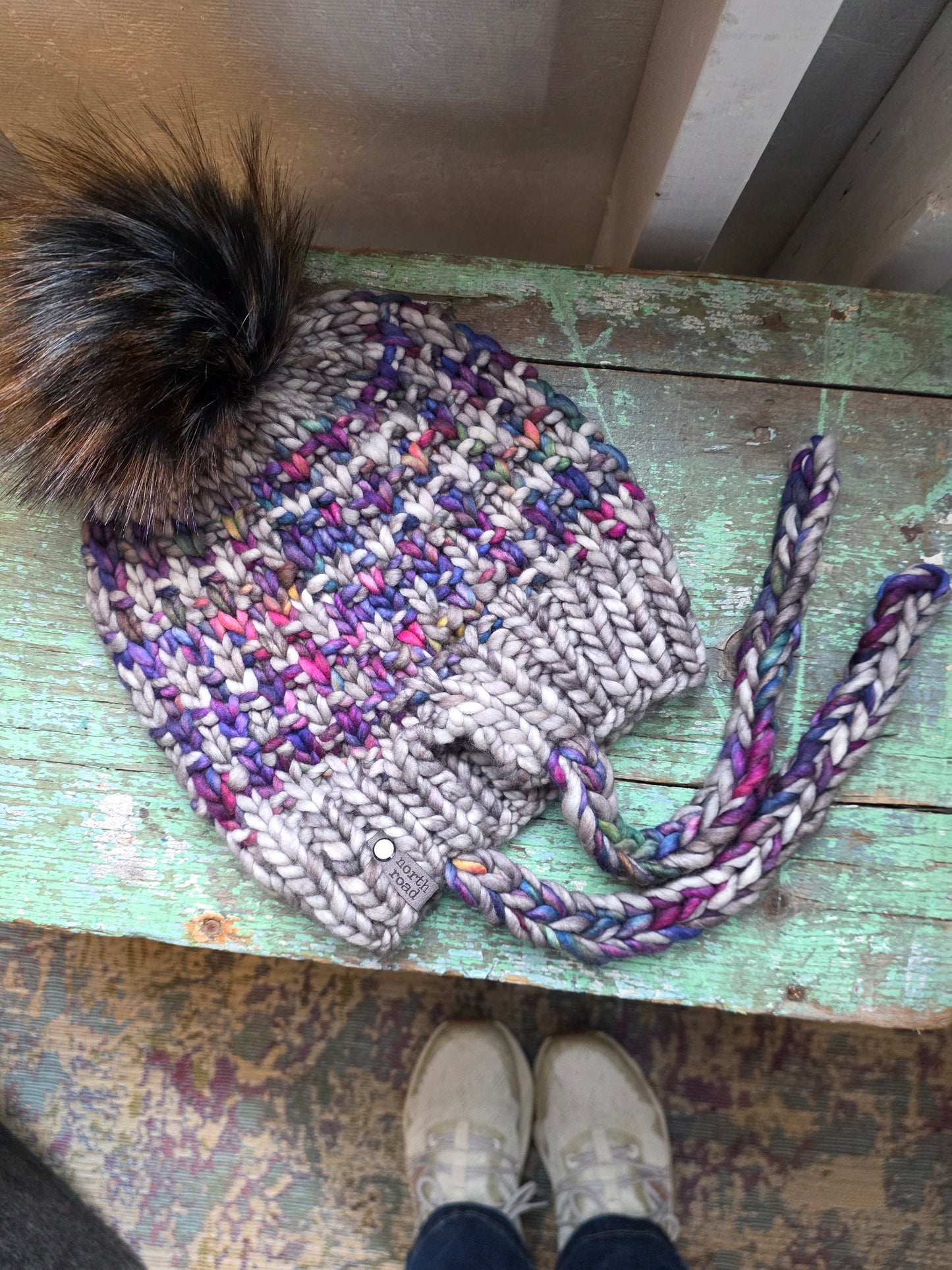 Merino Wool Split Brim Pom Hat