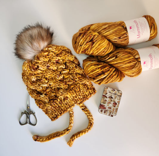 Merino Wool Split Brim Pom Hat