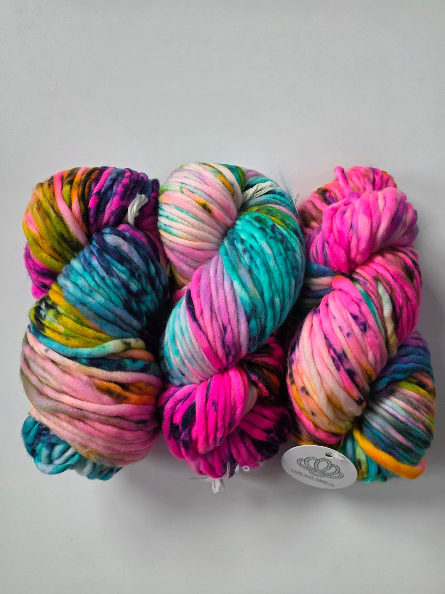 Cape May Fiber | Super Bulky Superwash | Neon Rainbowfish