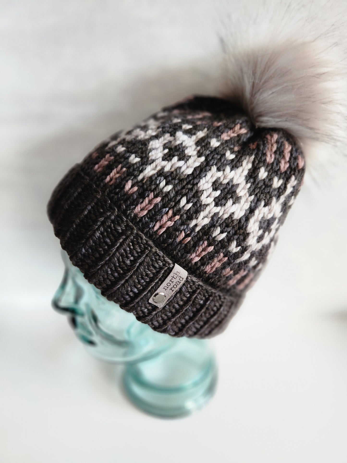 Merino Wool Folded Brim Pom Hat