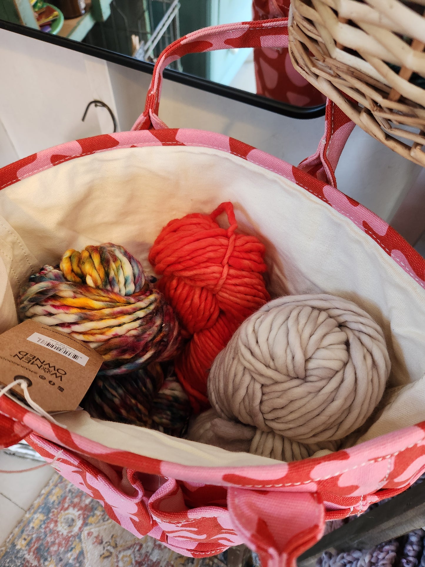 Knitting Project Bag, Market Tote, Nacka