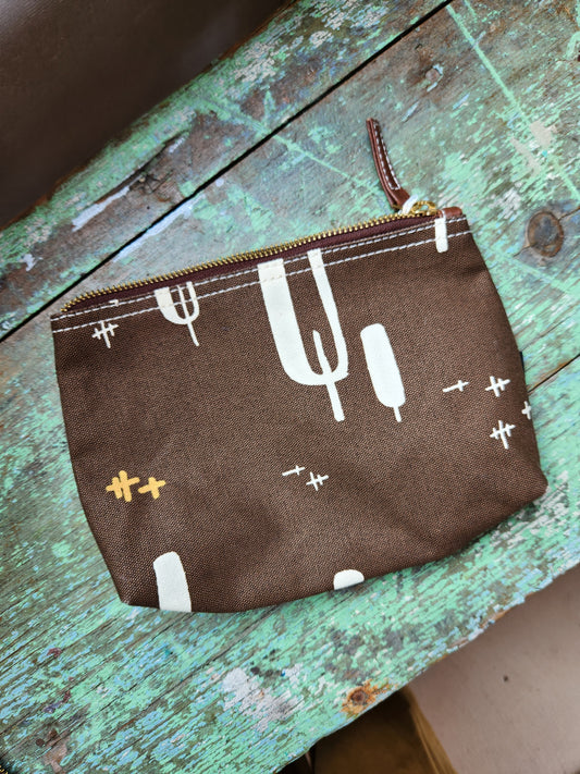 Knitting Project Bag, Medium Zipper Pouch, Olivos