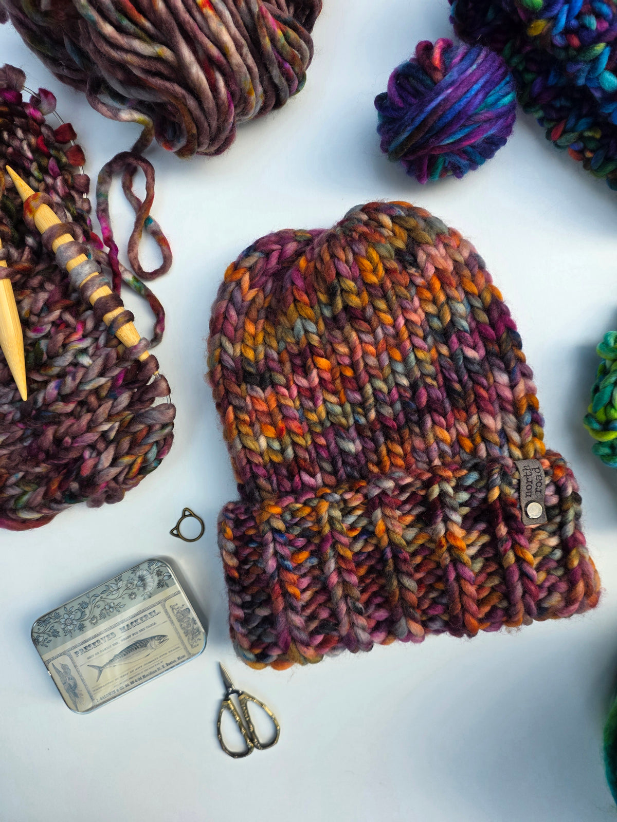 Merino Wool Maple Hill Bulky Folded Brim Hat