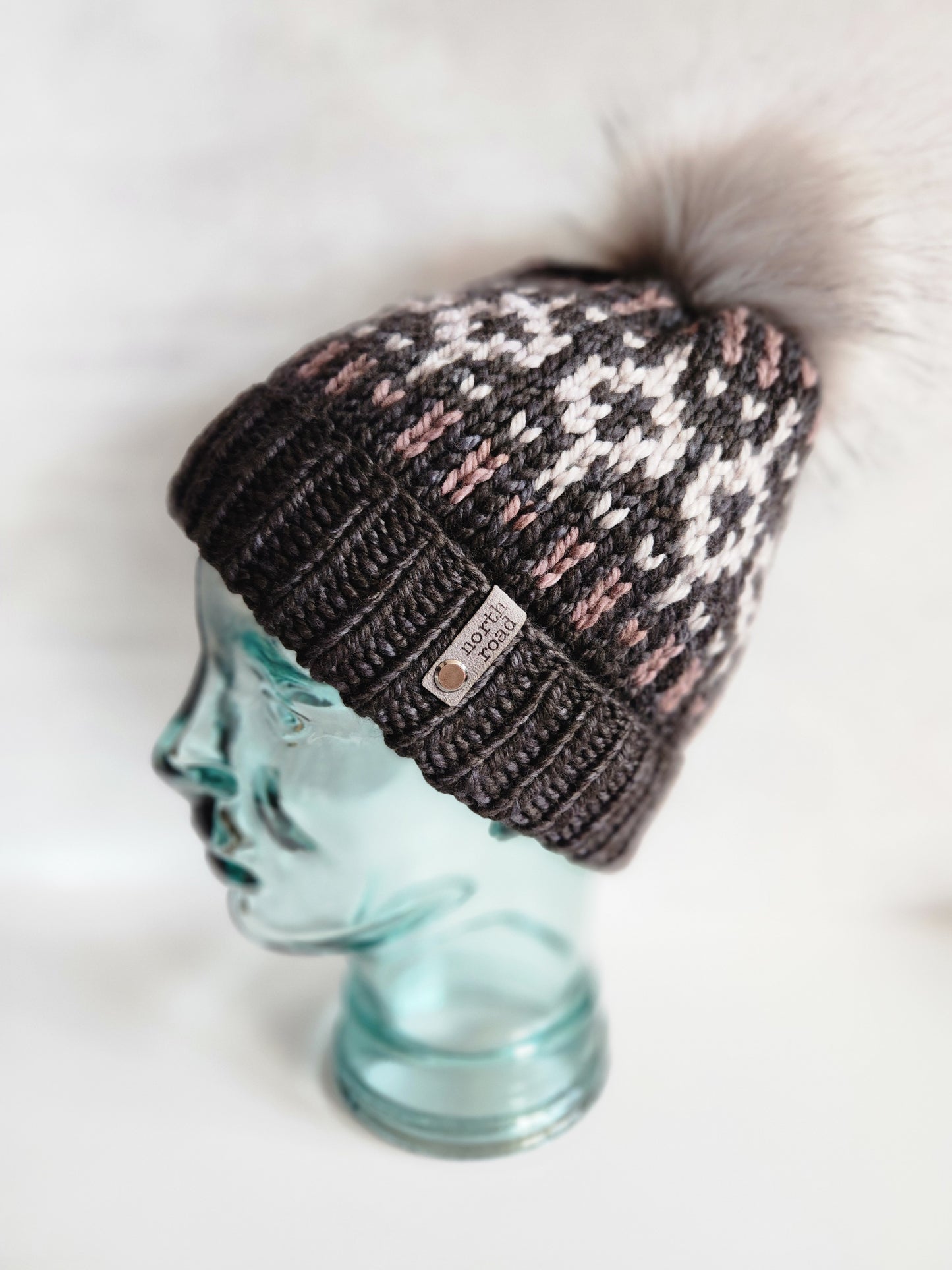 Merino Wool Folded Brim Pom Hat