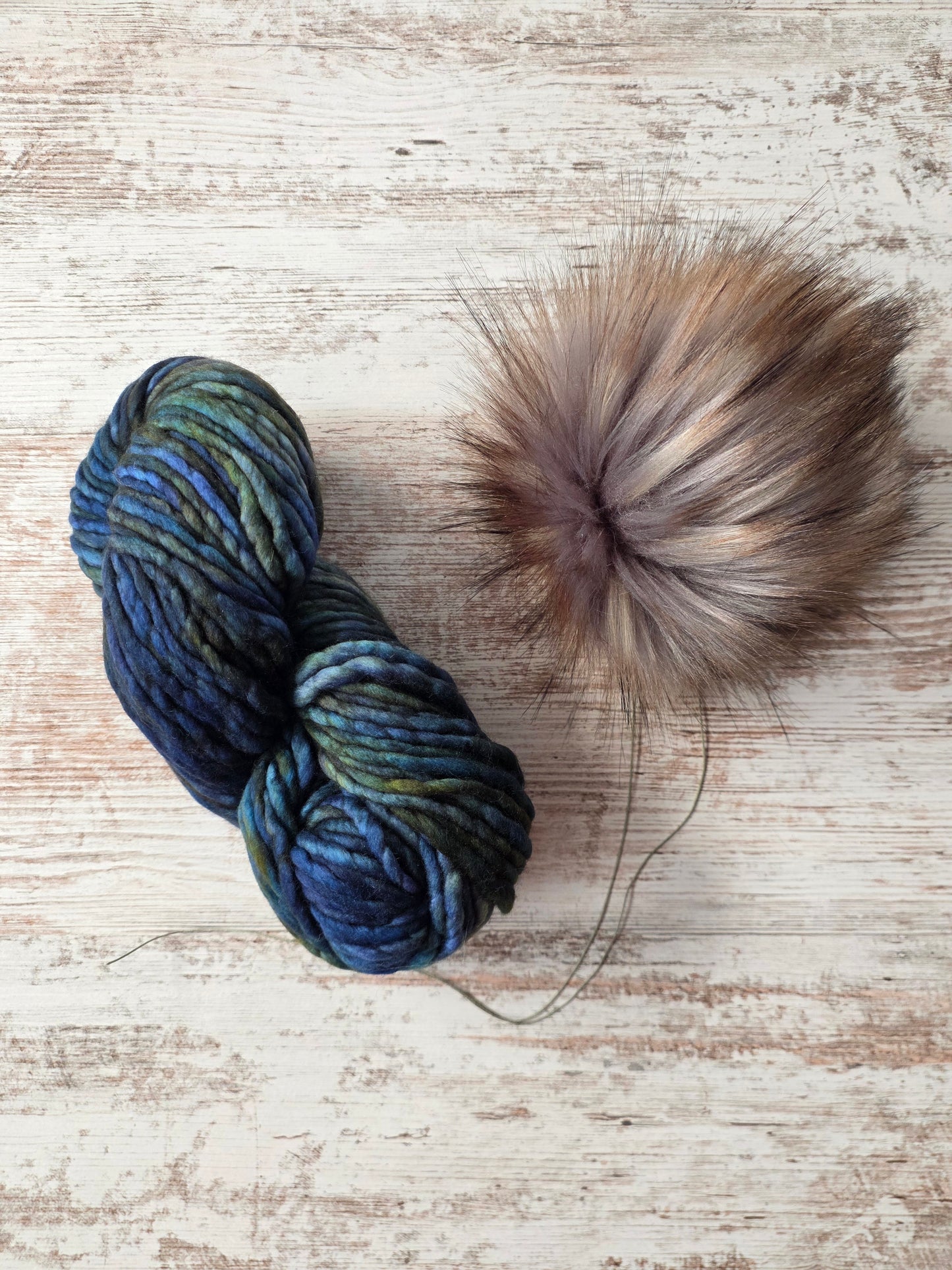 Yarn and Pom Bundle | Malabrigo Rasta | Verde Azul