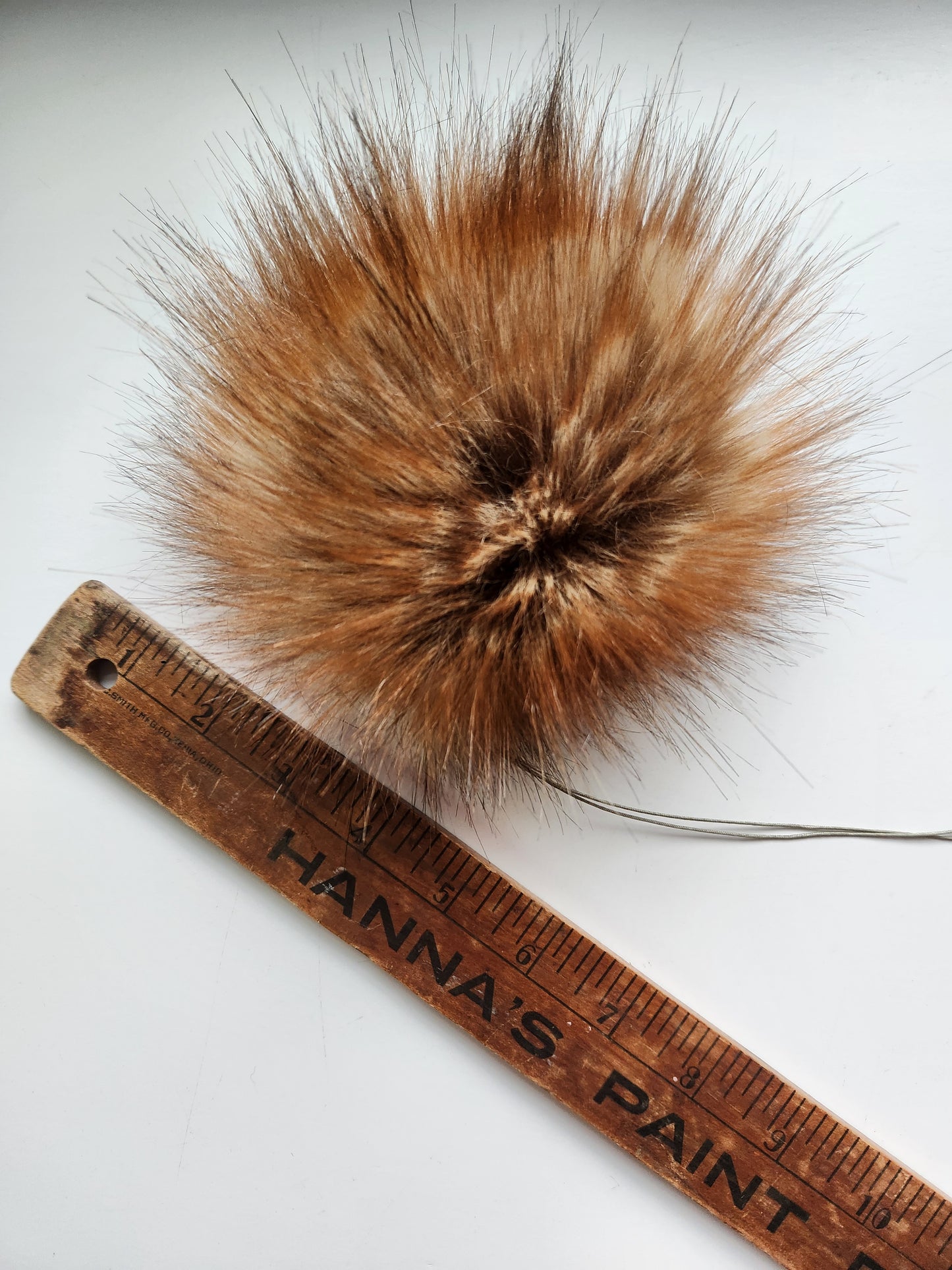 Set of 3 Handmade Faux Fur Pom Poms; Coyote, Red Coyote, Blonde