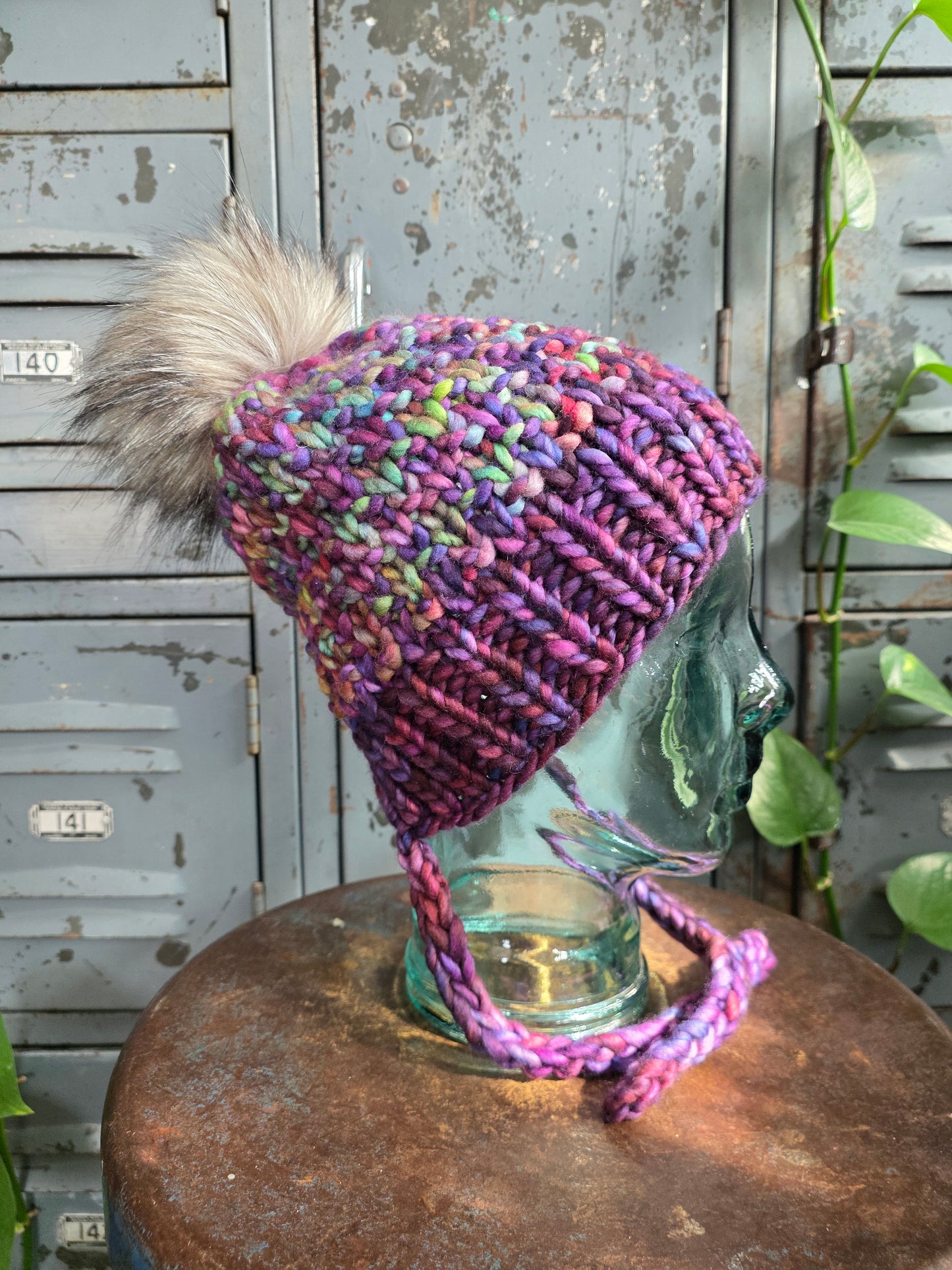 Merino Wool Split Brim Pom Hat