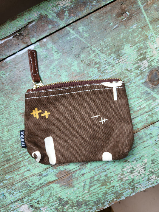 Knitting Project Bag, Small Zipper Pouch, Olivos
