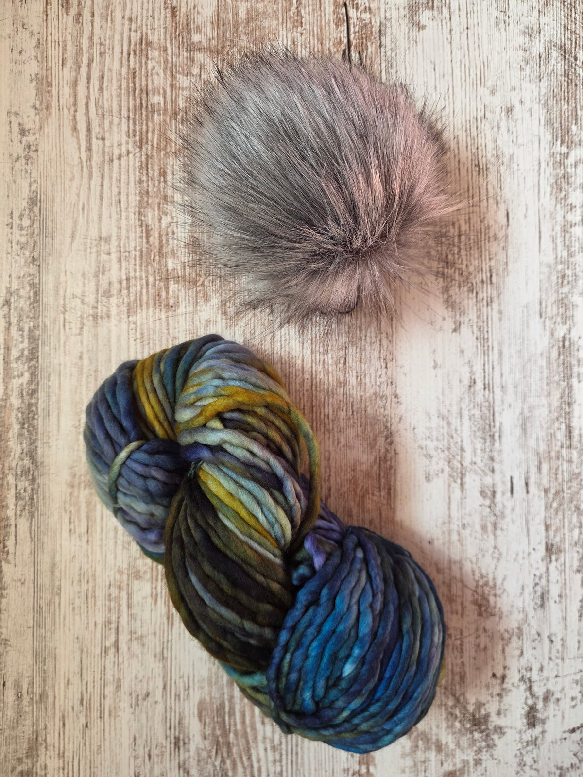 Yarn and Pom Bundle | Malabrigo Rasta | Verde Azul