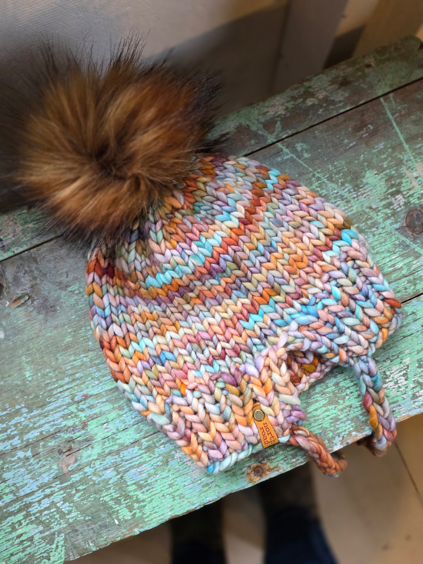 Merino Wool Split Brim Pom Hat