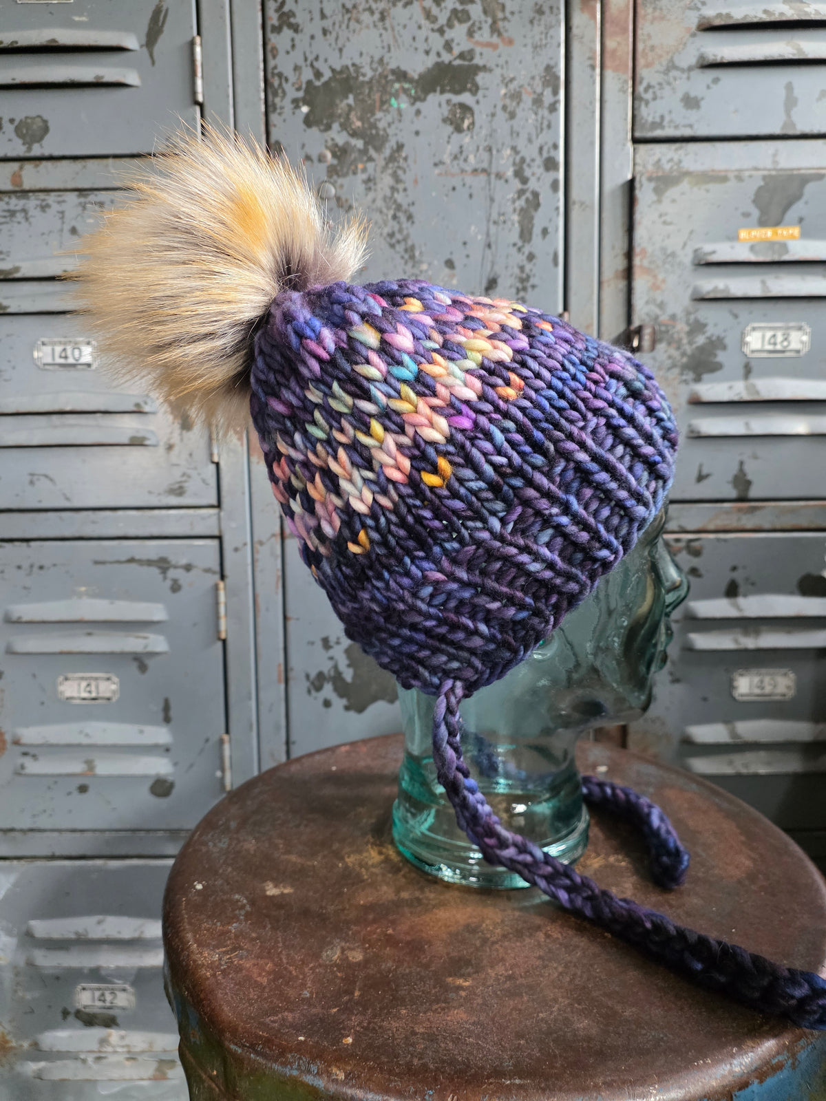 Merino Wool Split Brim Pom Hat