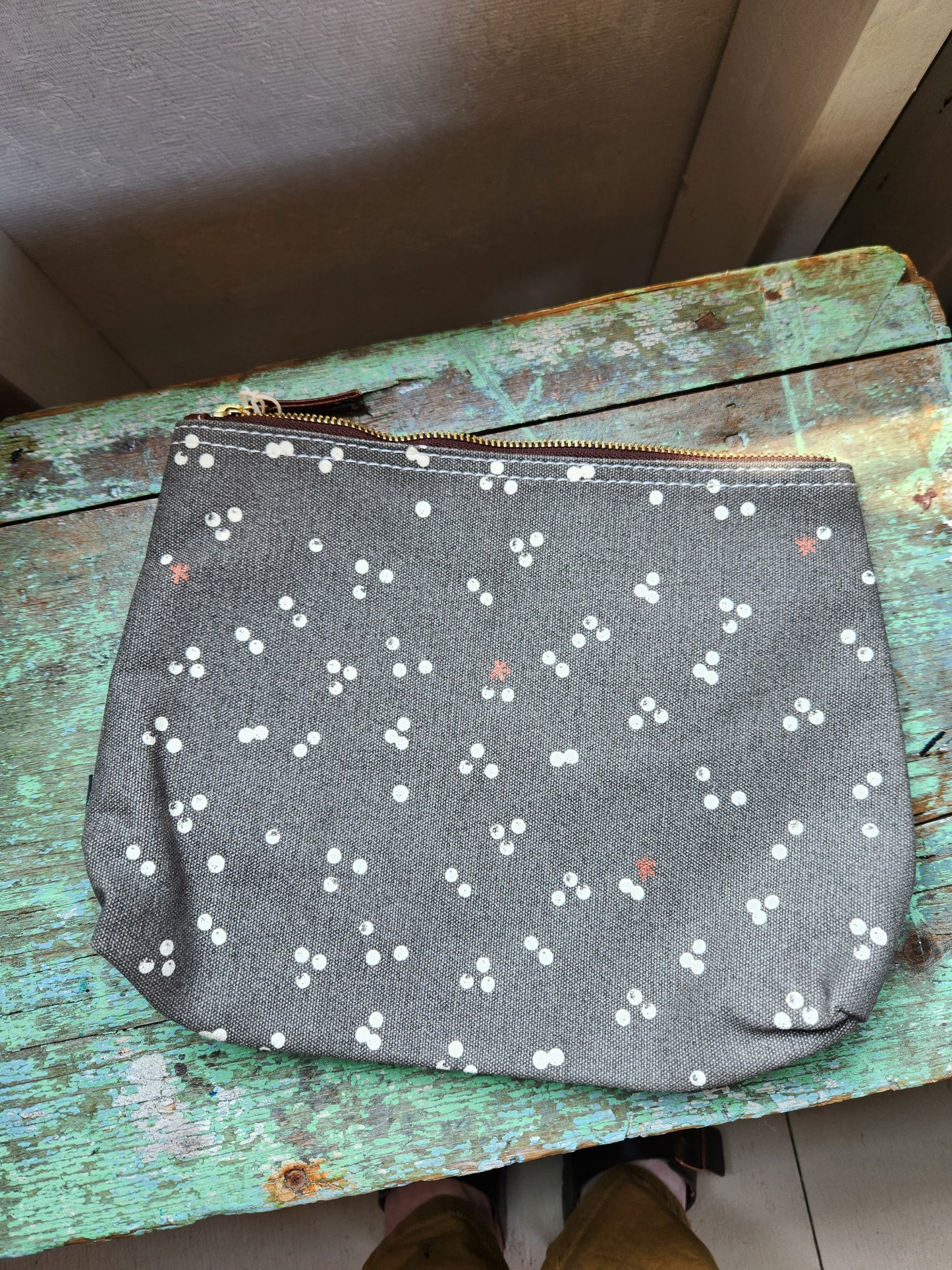 Knitting Project Bag, Large Zipper Pouch, Nochi