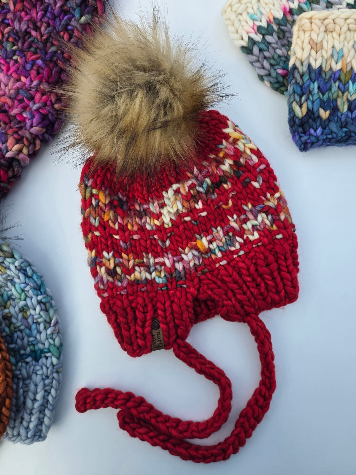 Merino Wool Split Brim Pom Hat