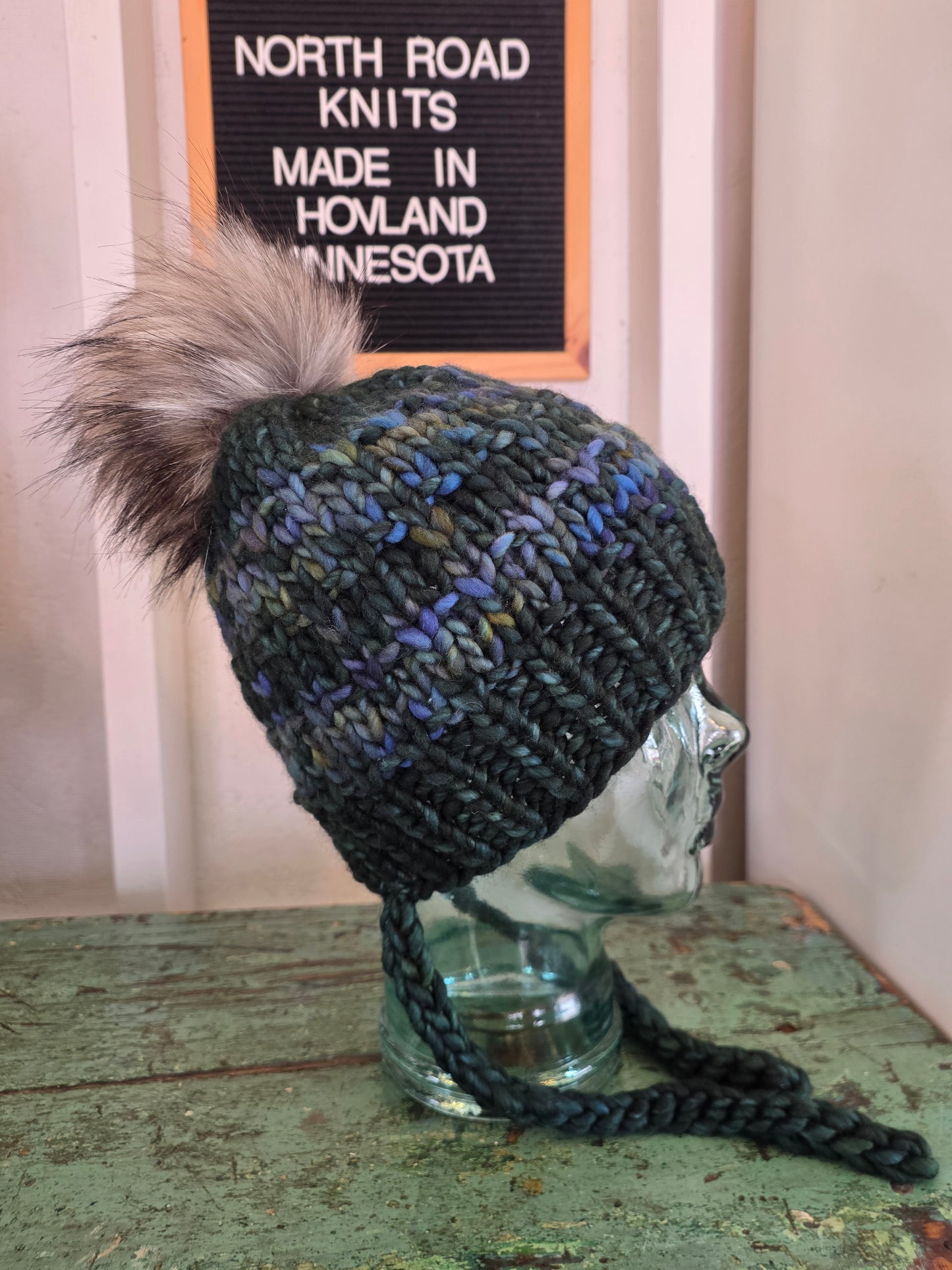 Merino Wool Split Brim Pom Hat