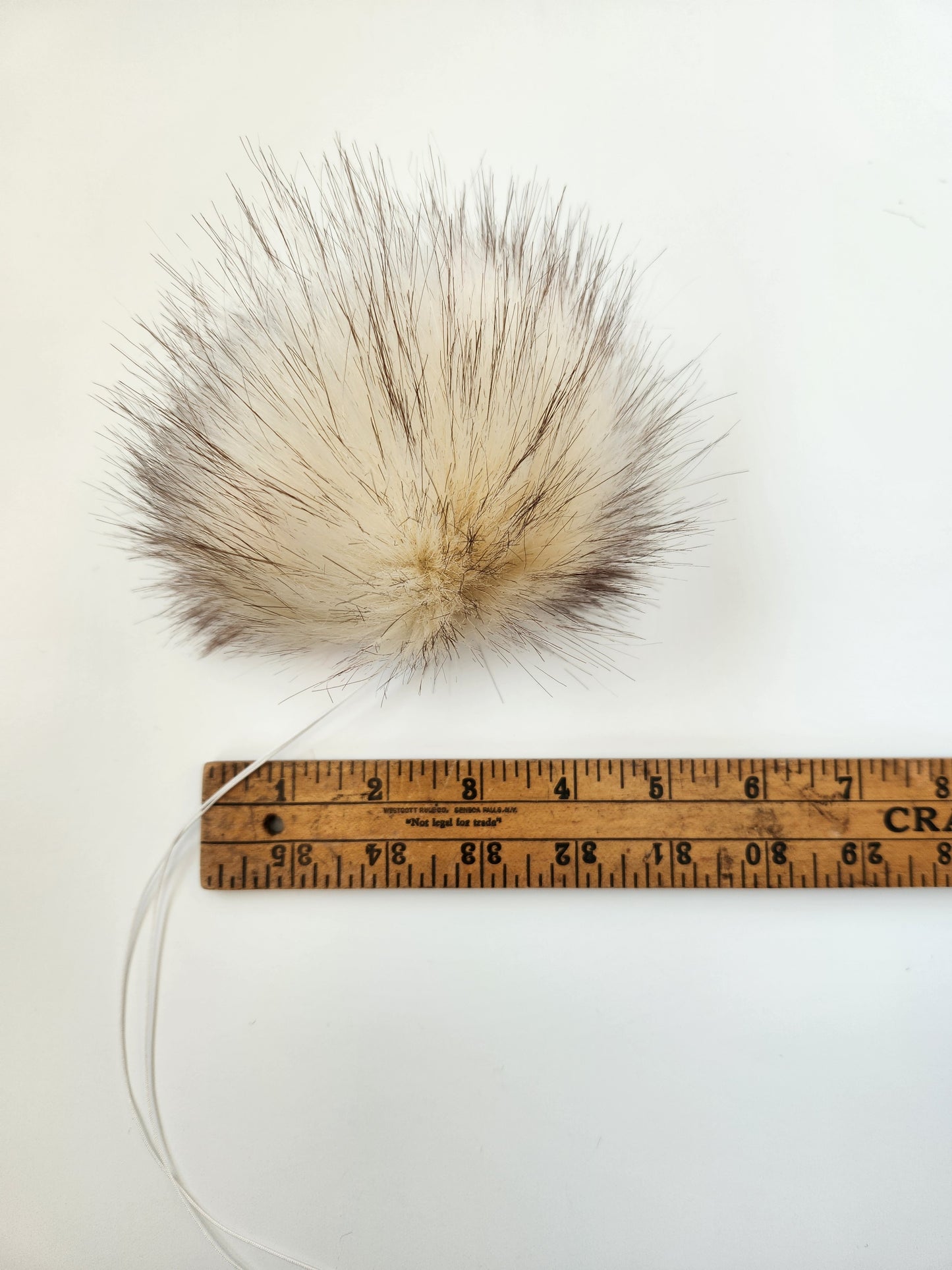 Set of 3 Handmade Faux Fur Pom Poms; Ice, Vanilla, Sand