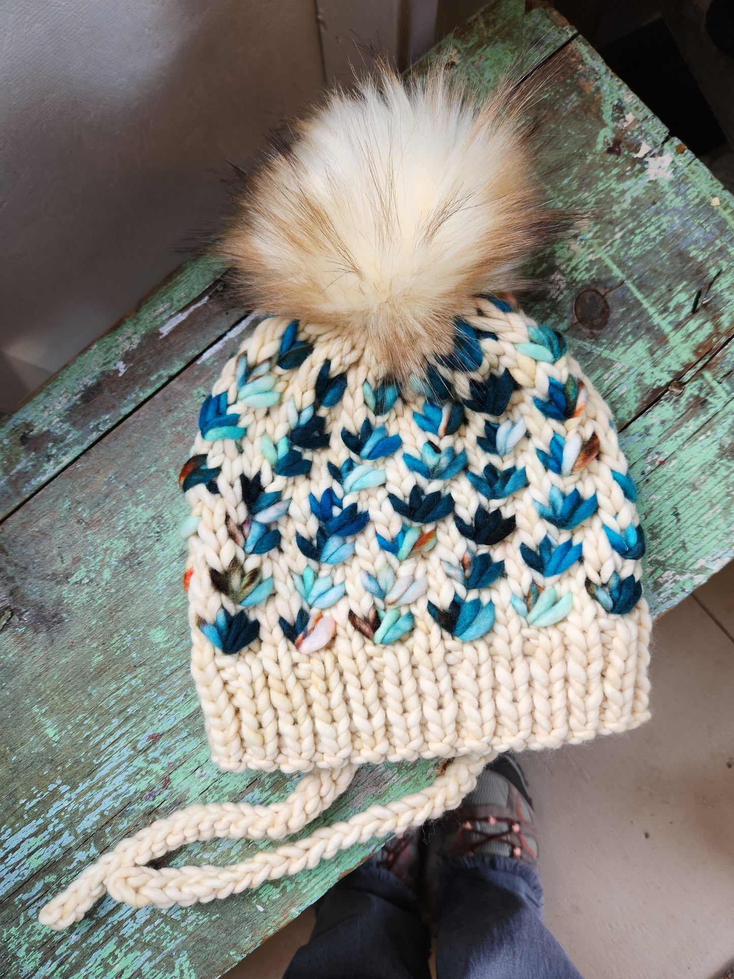 Merino Wool Split Brim Pom Hat