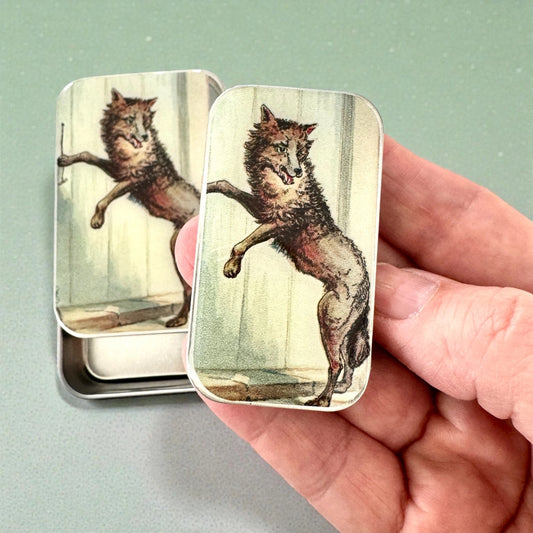 Small Wolf At The Door Notions Tin