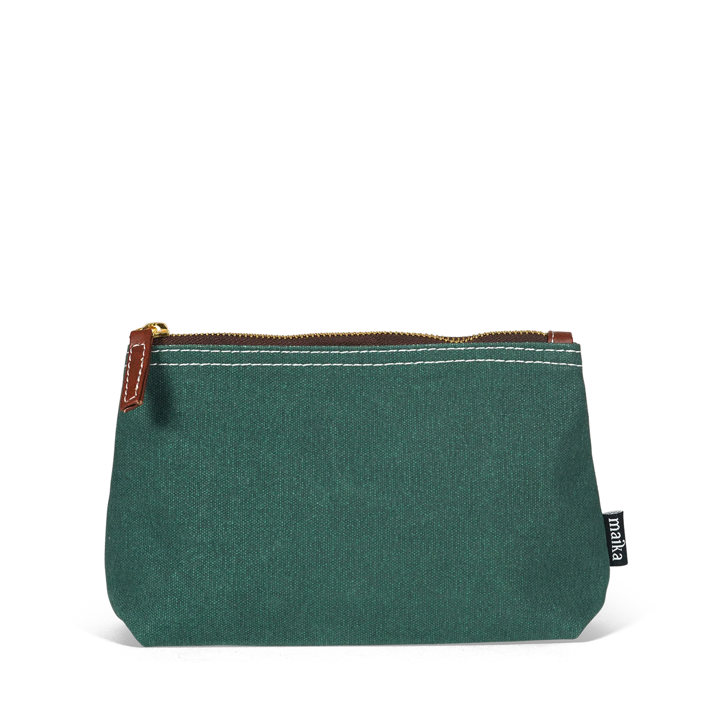Large Zipper Pouch, Waxed Hunter Green