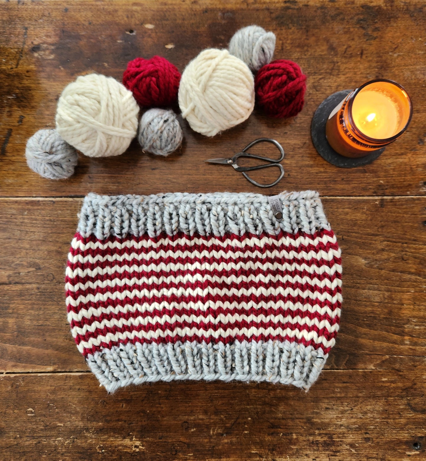 Wool Blend Pom Hat and Cowl Set