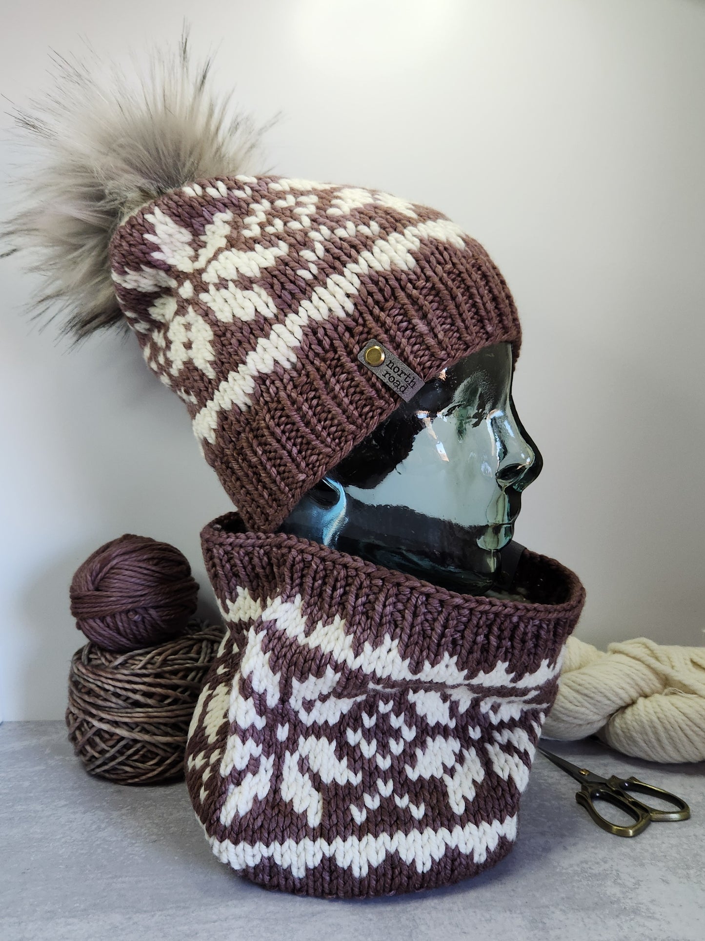 Merino Wool Pom Hat and Cowl Set