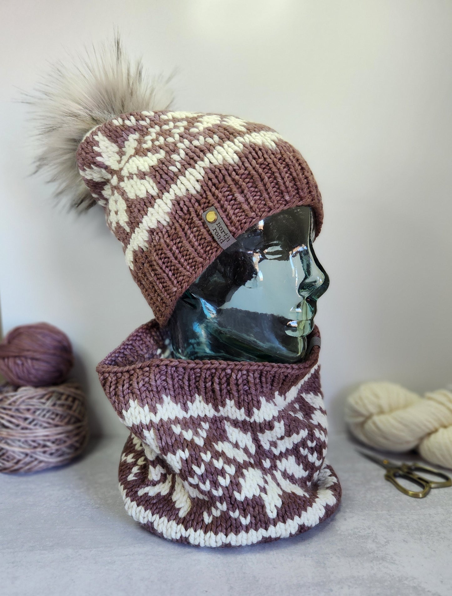 Merino Wool Pom Hat and Cowl Set