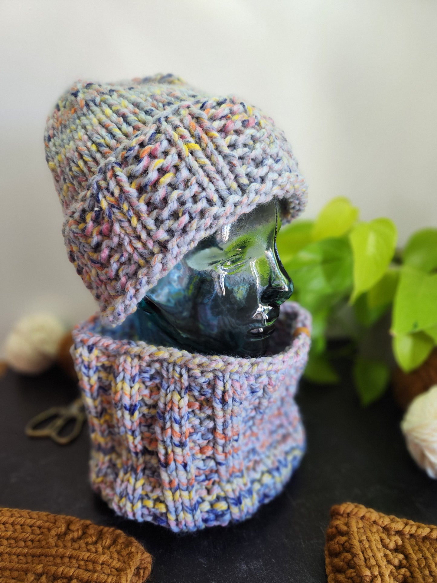 Wool Blend Hat and Cowl Set