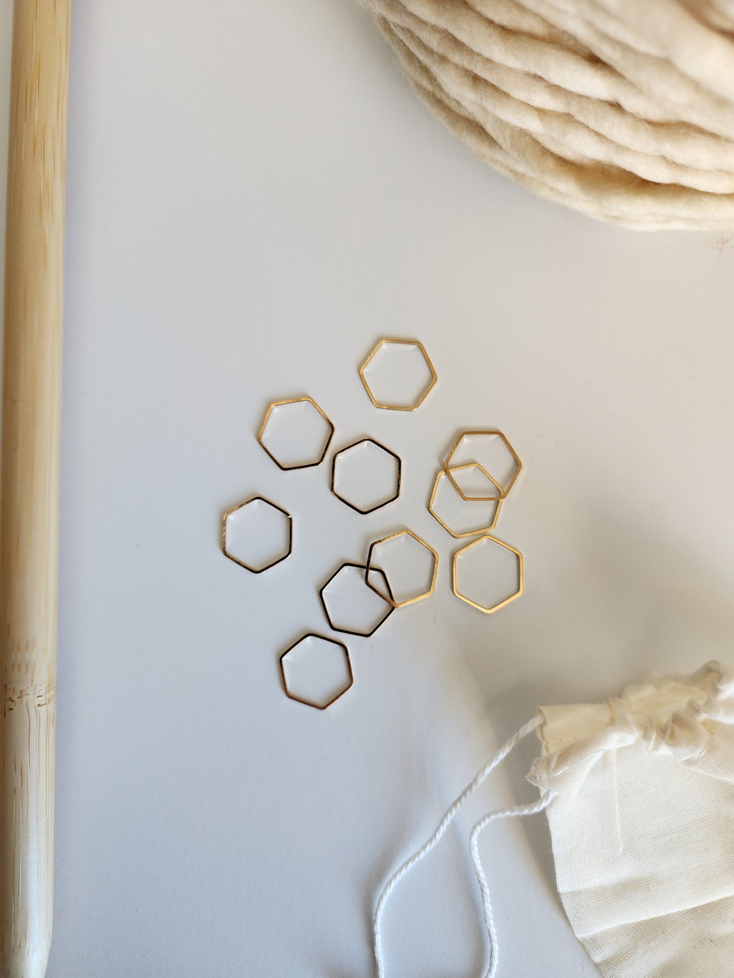 Large Hexagon Stitch Markers (Set of 10)