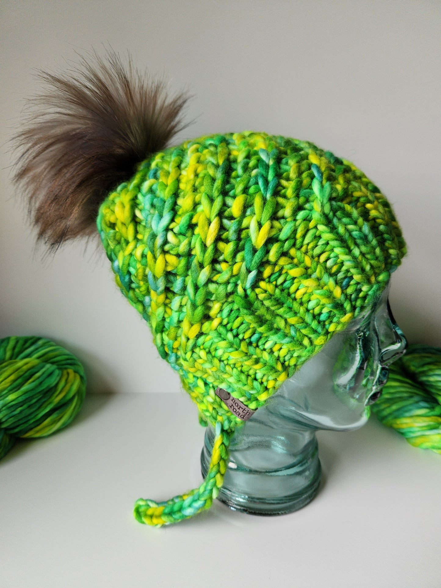 Merino Wool Split Brim Pom Hat