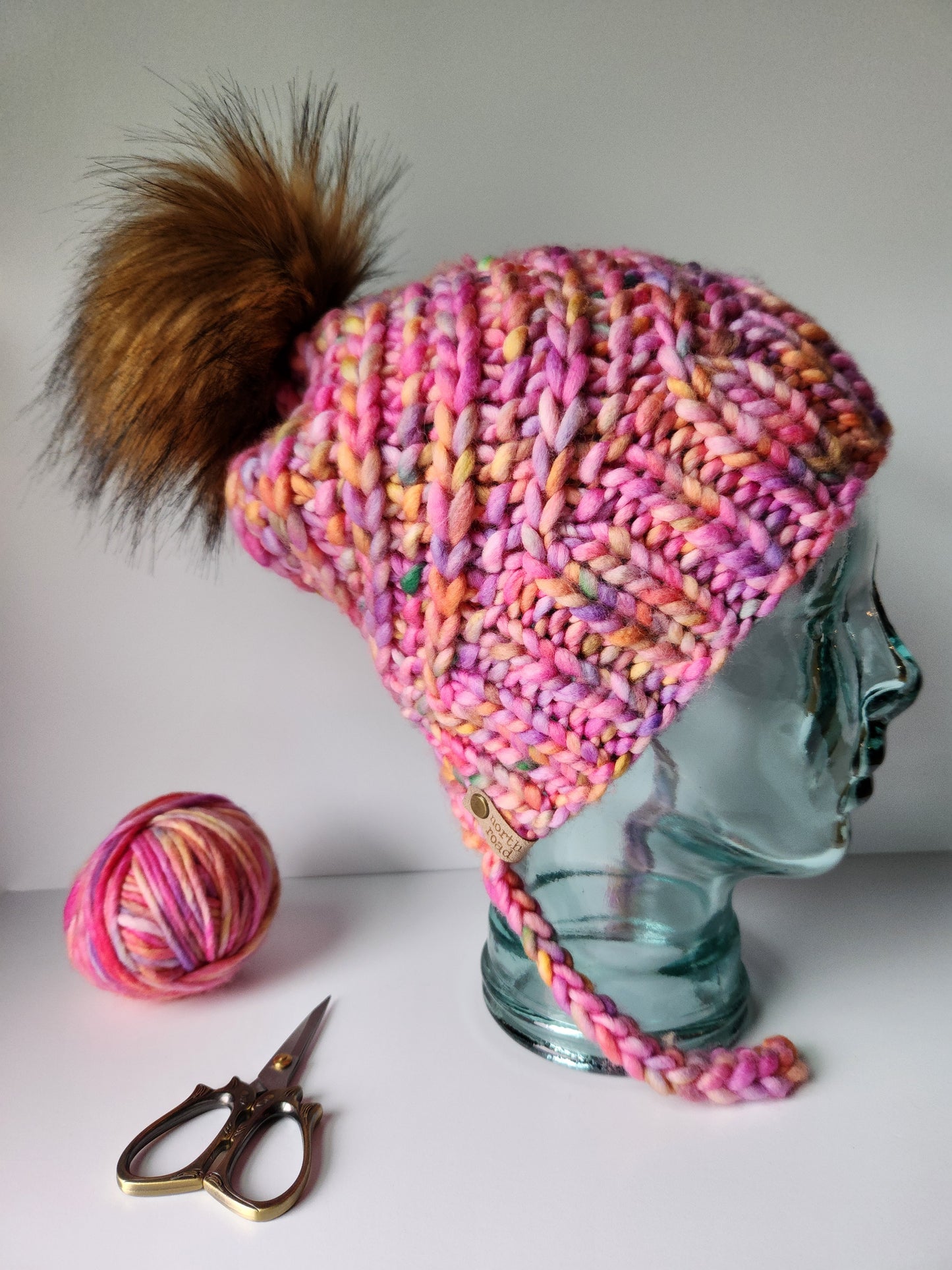 Merino Wool Split Brim Pom Hat