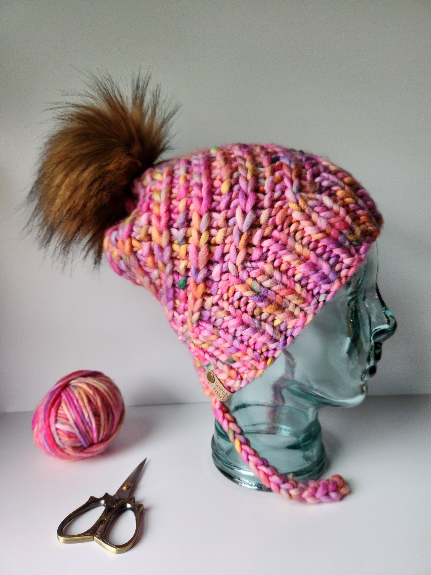 Merino Wool Split Brim Pom Hat