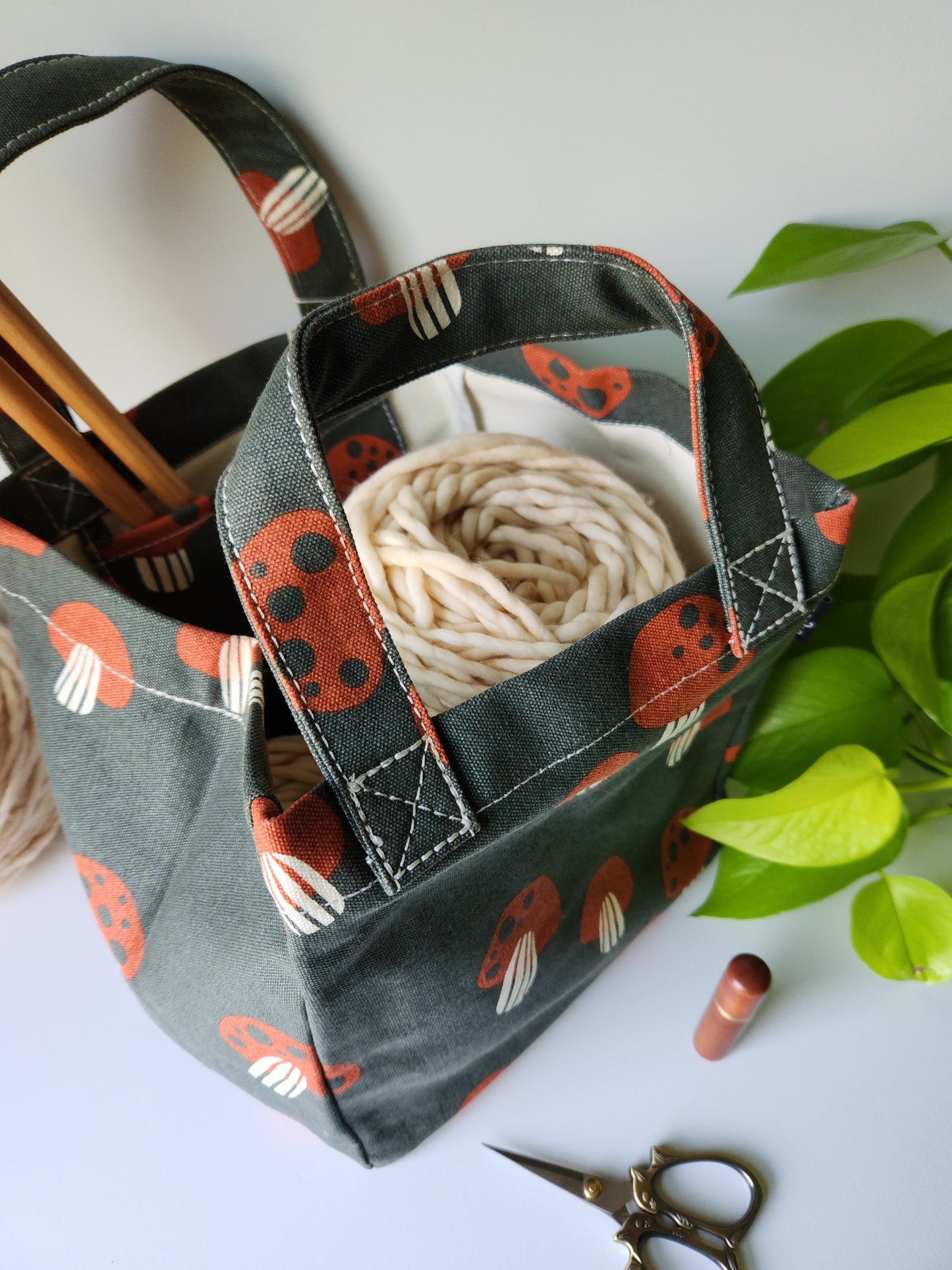 Knitting Project Bag, Lunch Tote, Mendocino