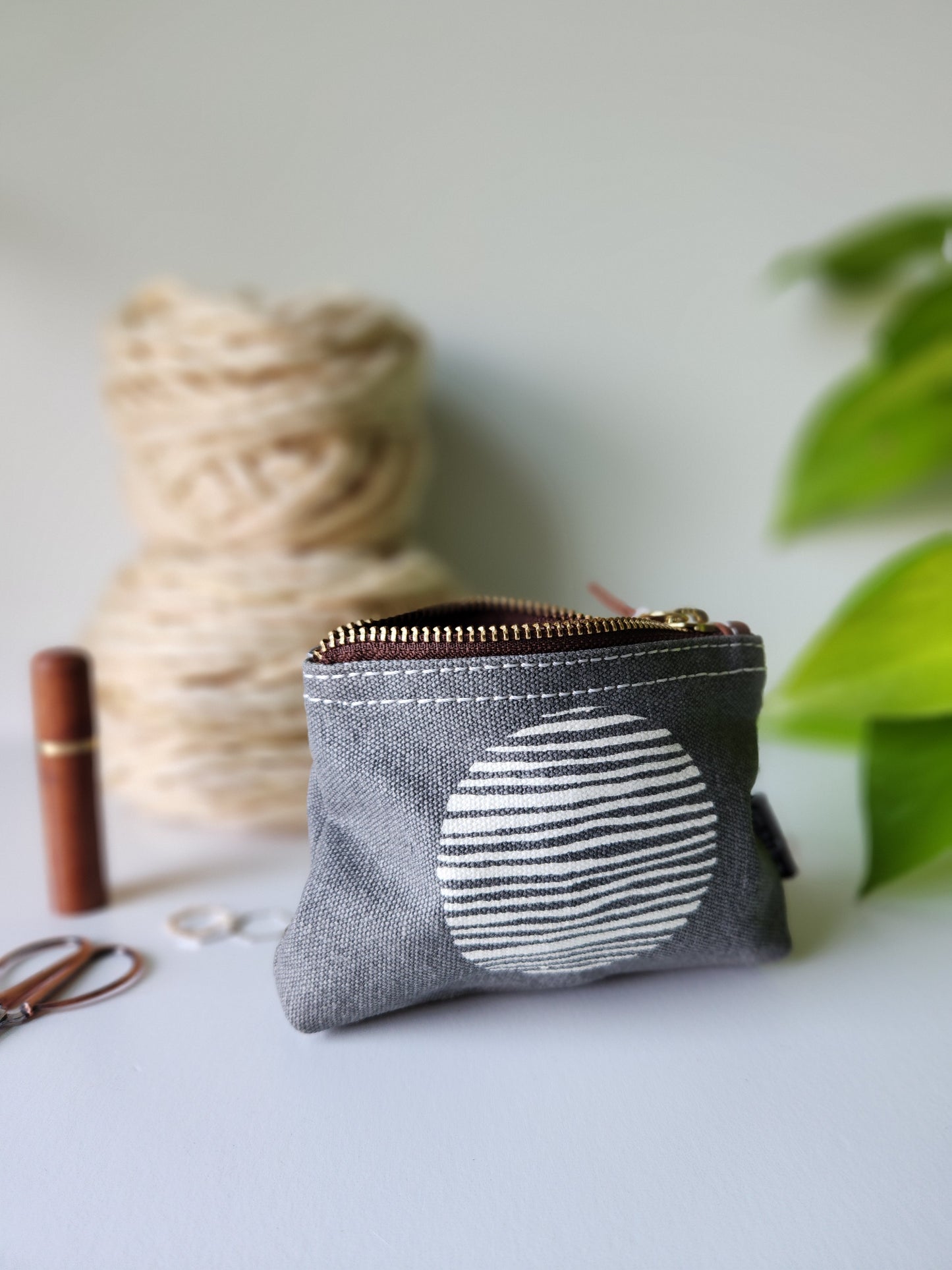 Knitting Project Bag, Small Zipper Pouch, Big Sur