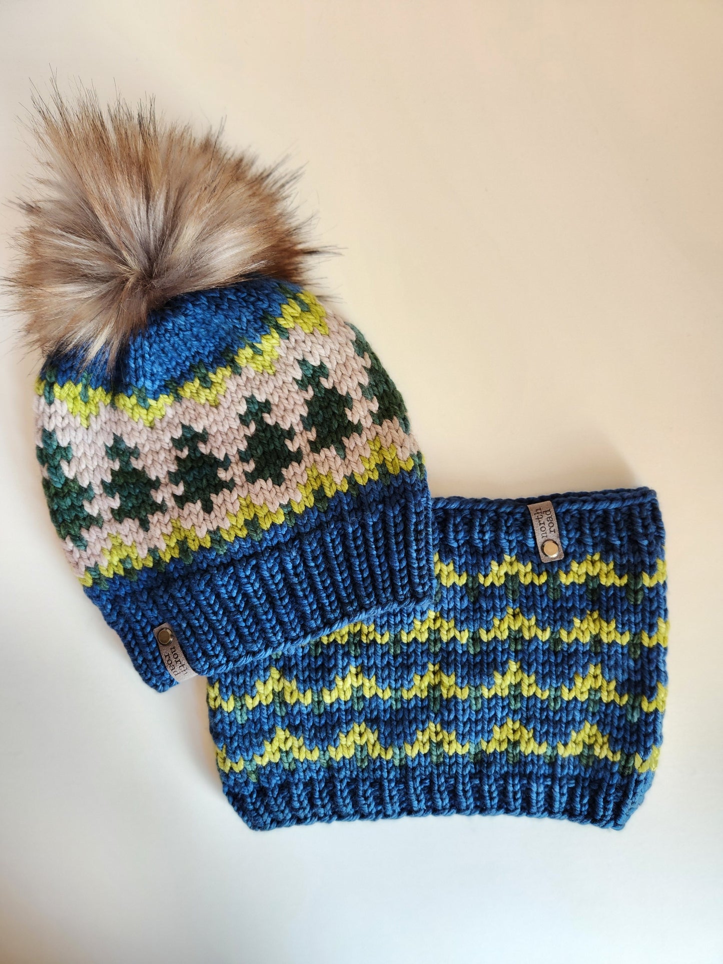 Merino Wool Pom Hat and Cowl Set