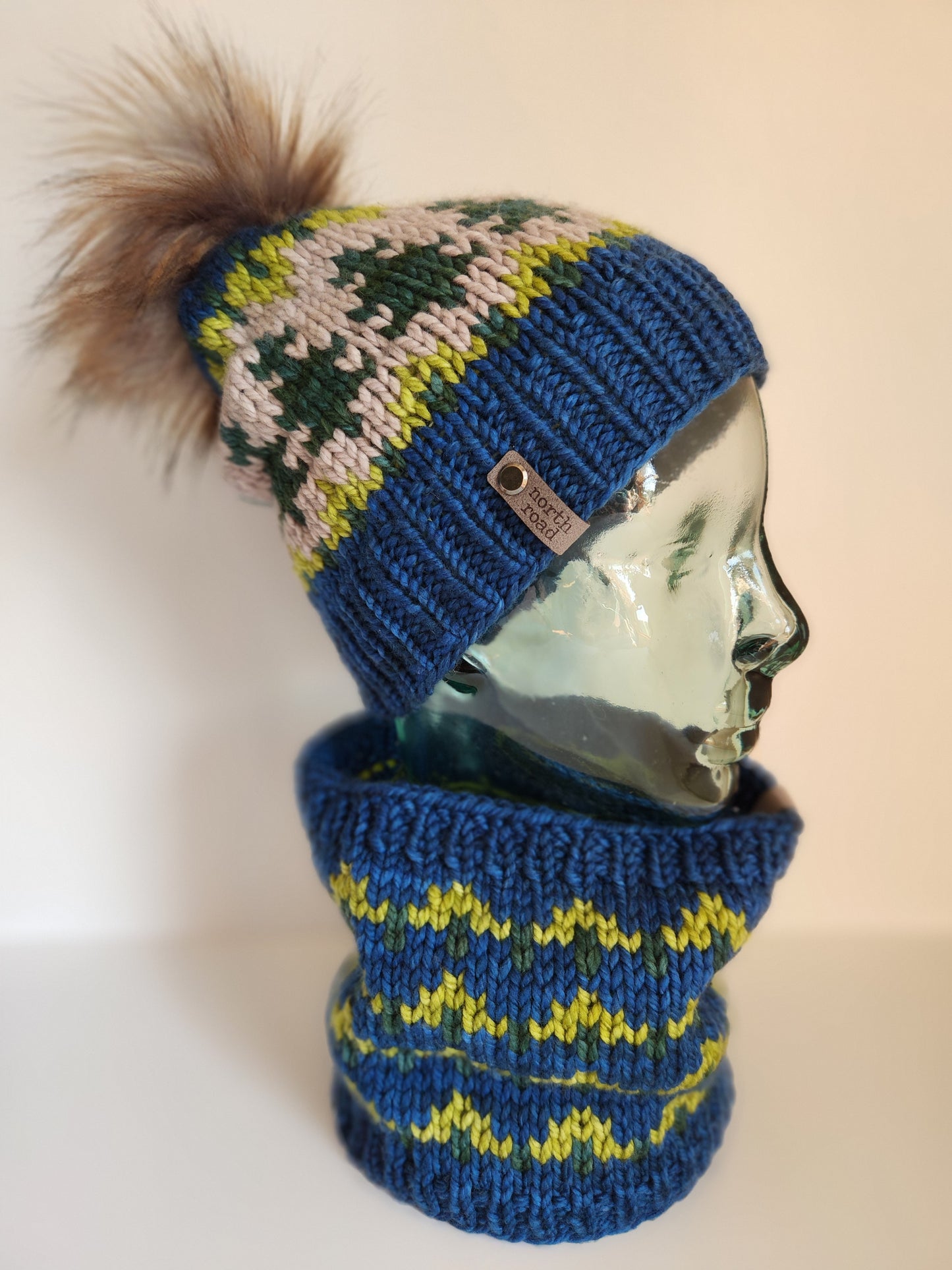 Merino Wool Pom Hat and Cowl Set