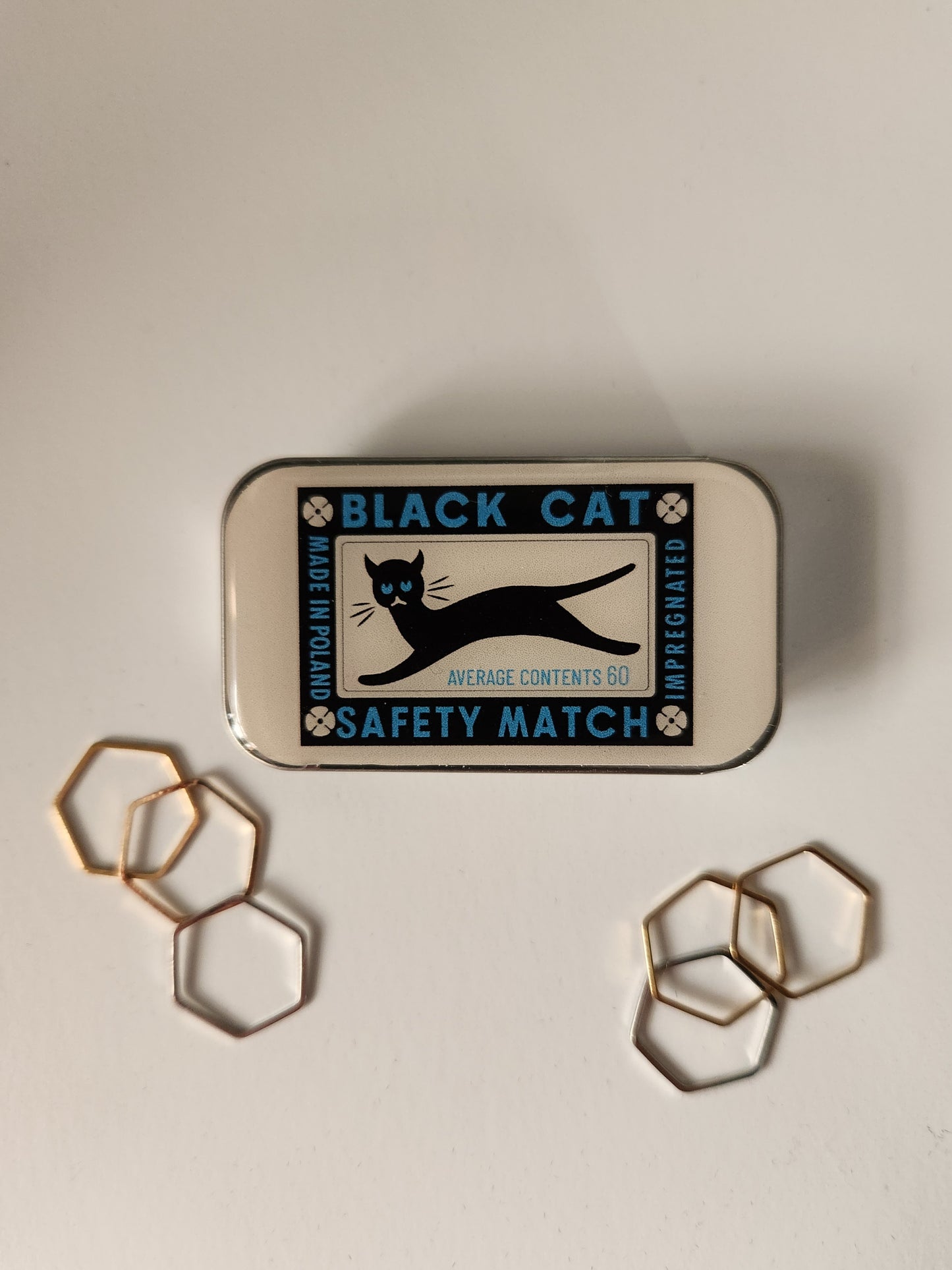 Small Black Cat Notions Tin