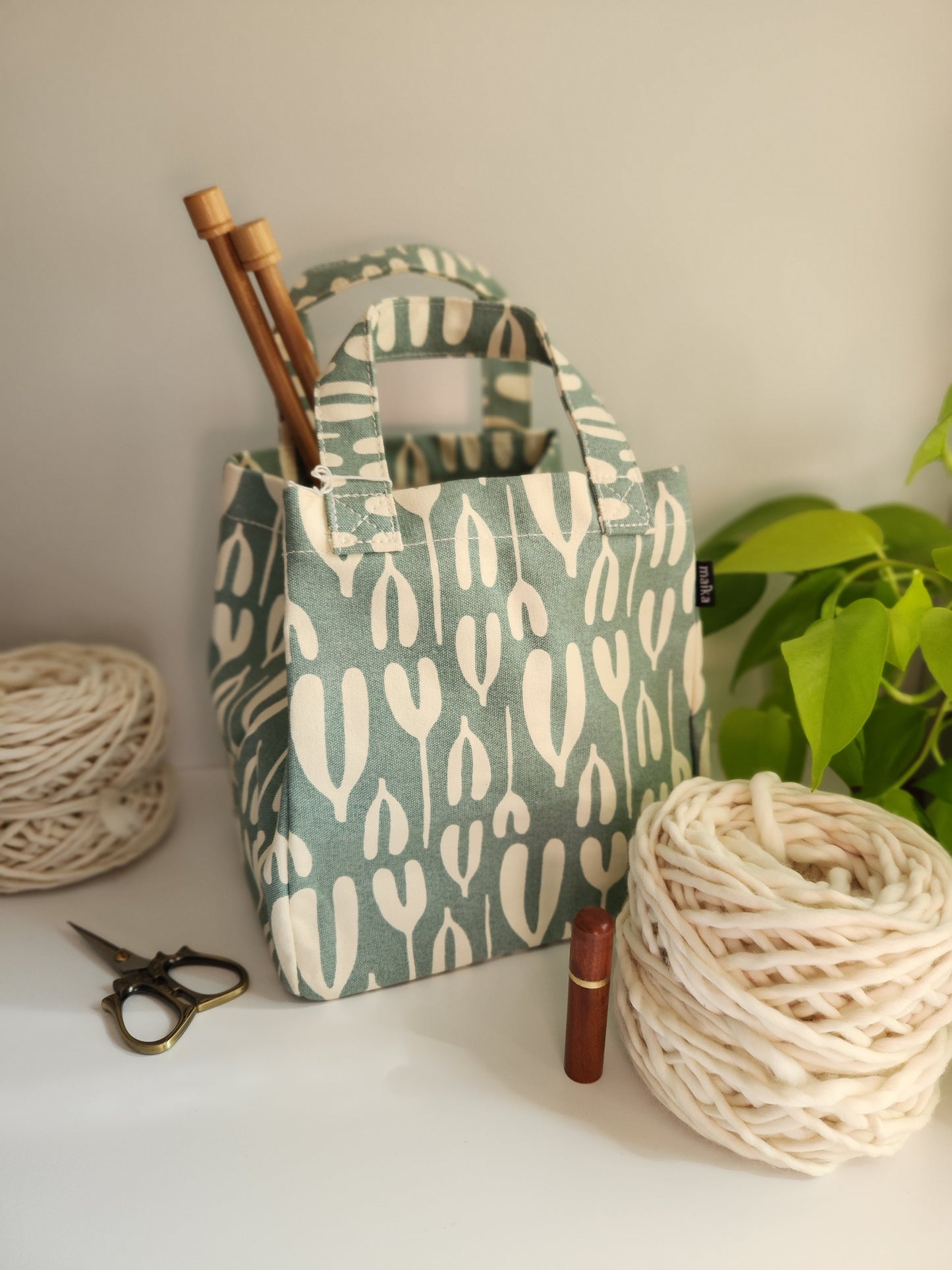 Knitting Project Bag, Lunch Tote, Rosendals