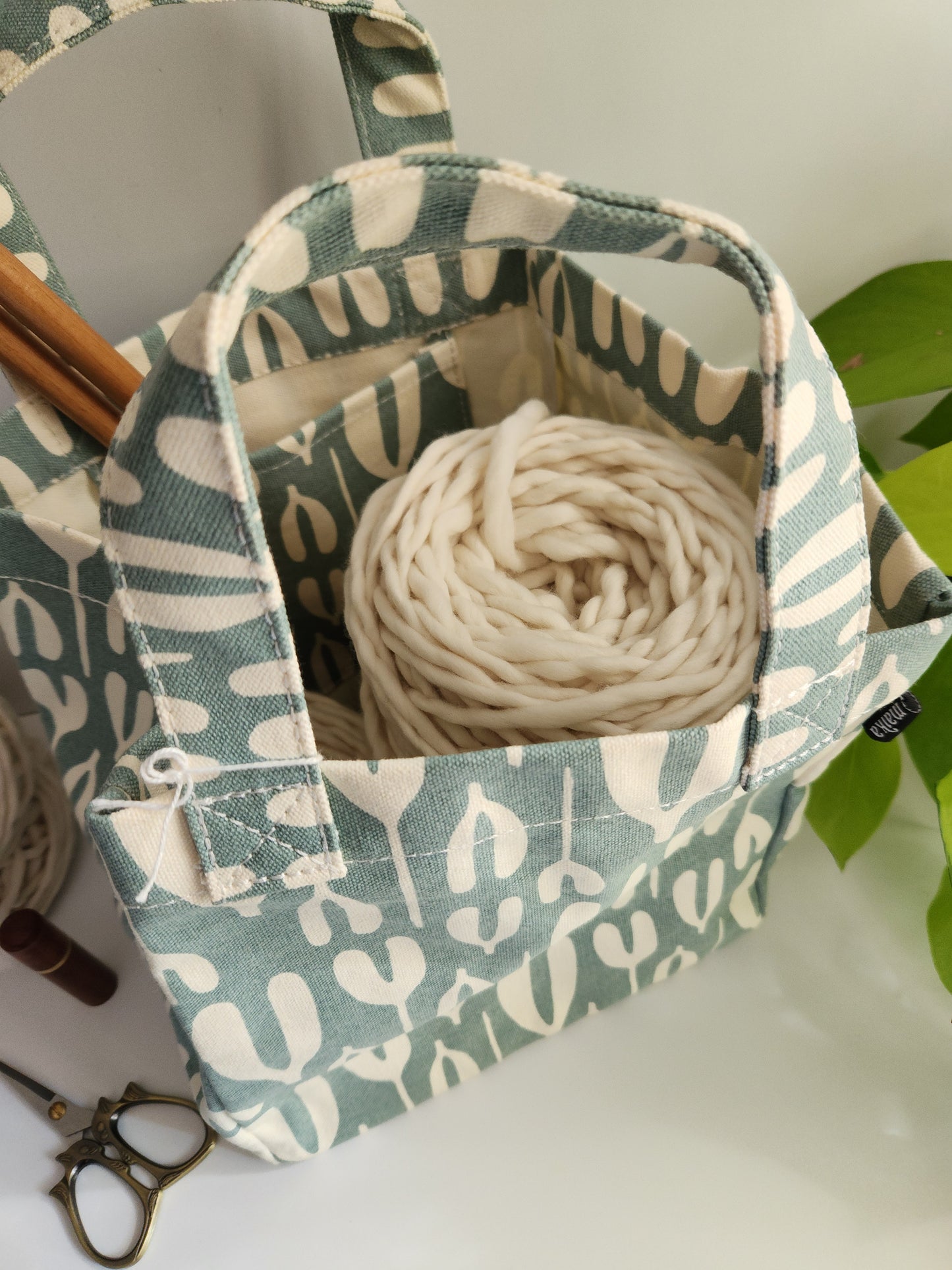 Knitting Project Bag, Lunch Tote, Rosendals