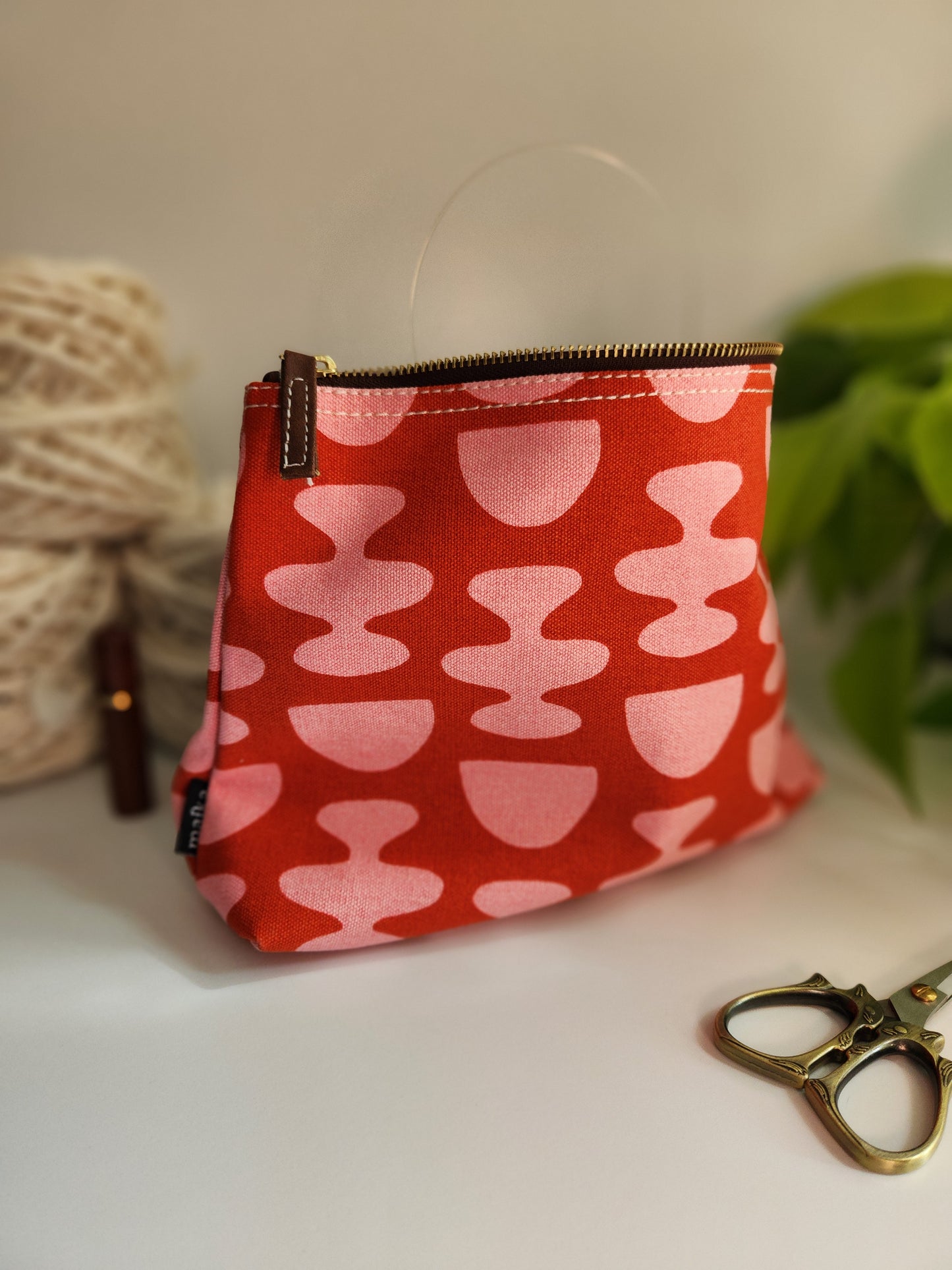 Knitting Project Bag, Large Zipper Pouch, Nacka