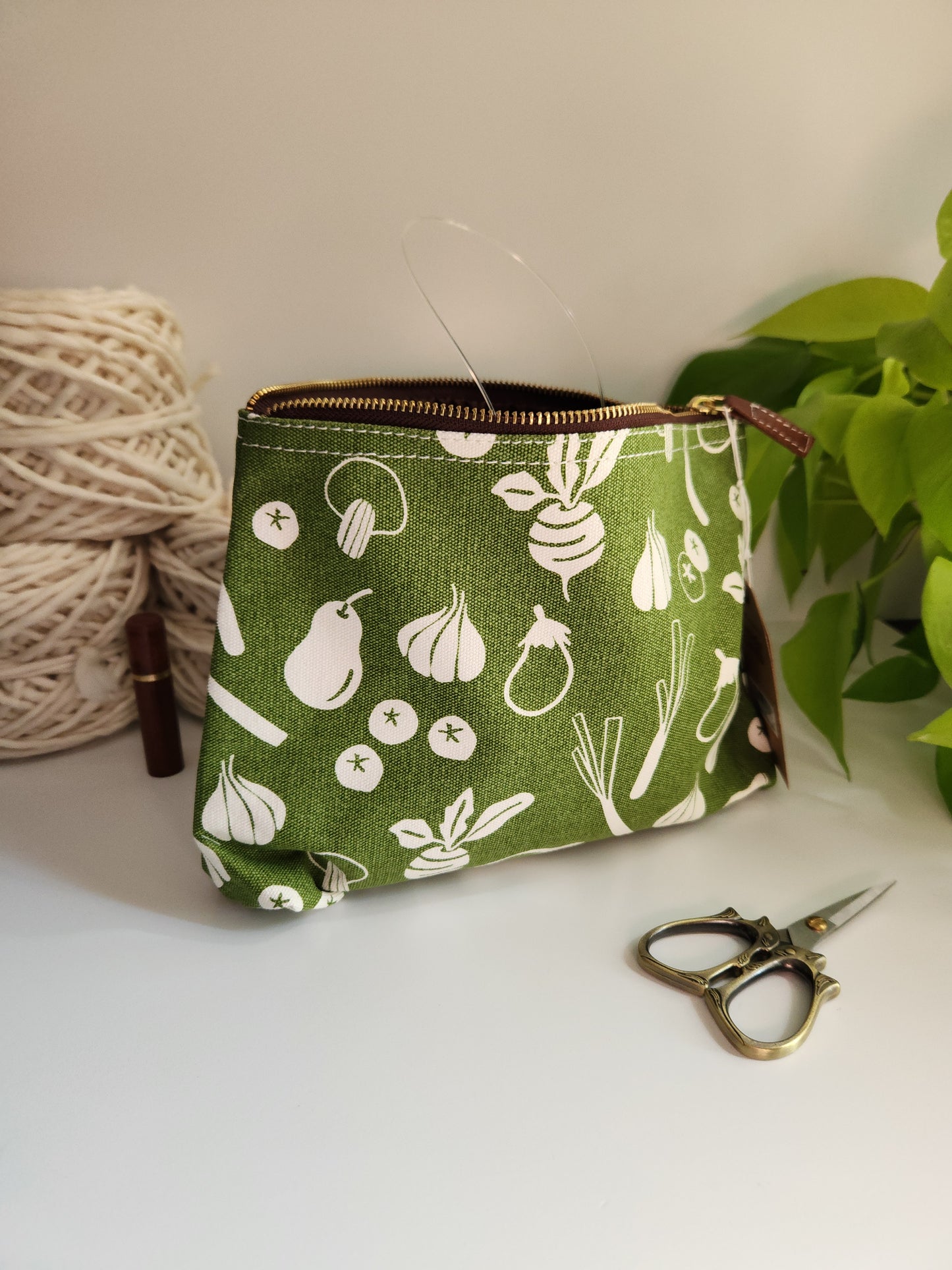 Knitting Project Bag, Large Zipper Pouch, Marche