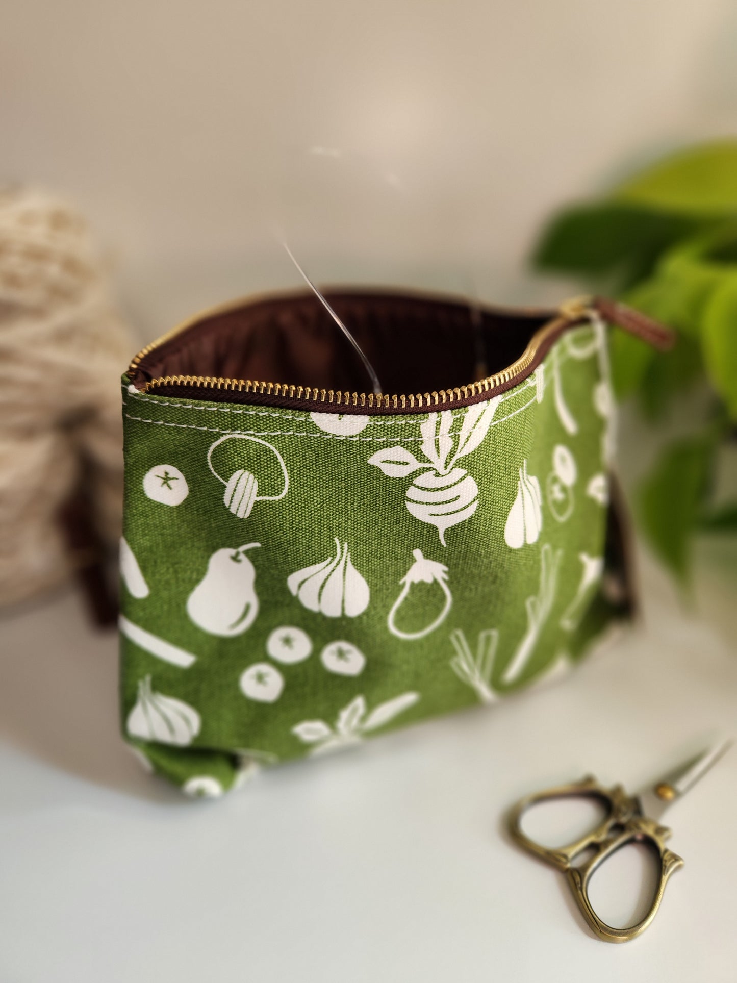 Knitting Project Bag, Large Zipper Pouch, Marche