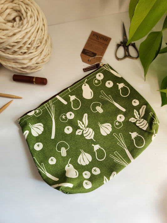 Knitting Project Bag, Large Zipper Pouch, Marche