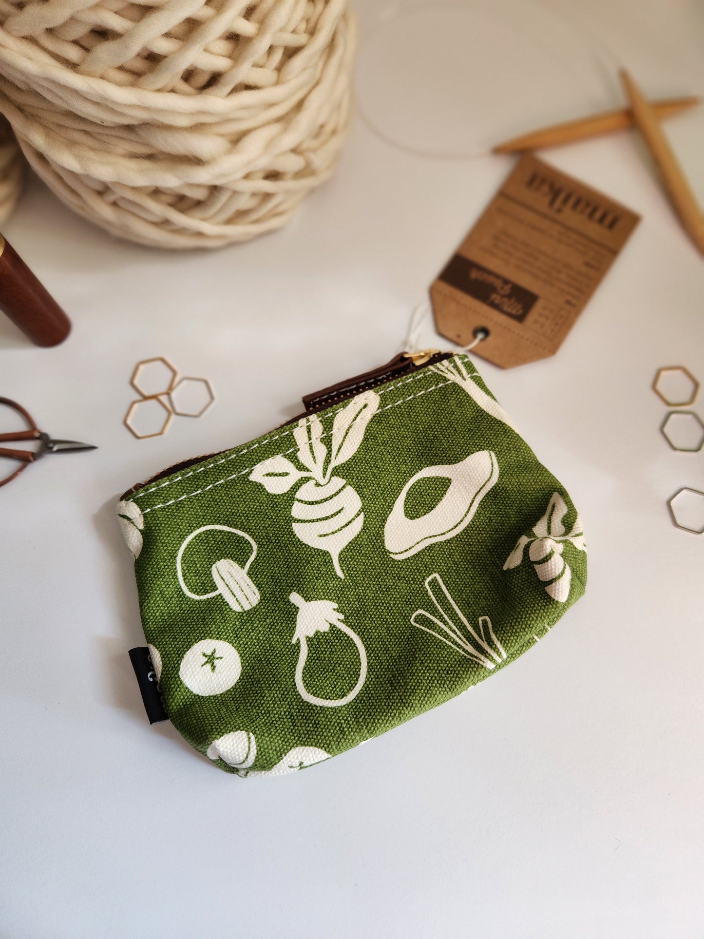 Knitting Project Bag, Small Zipper Pouch, Marche