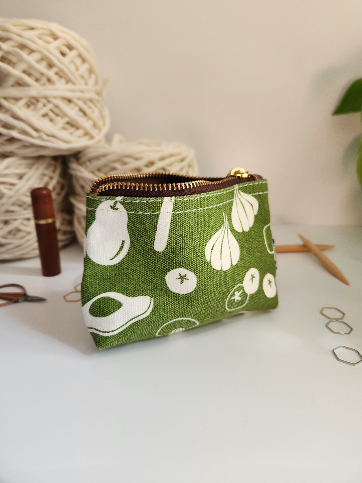 Knitting Project Bag, Small Zipper Pouch, Marche