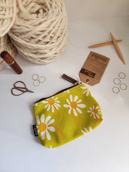 Knitting Project Bag, Small Zipper Pouch, Catalina