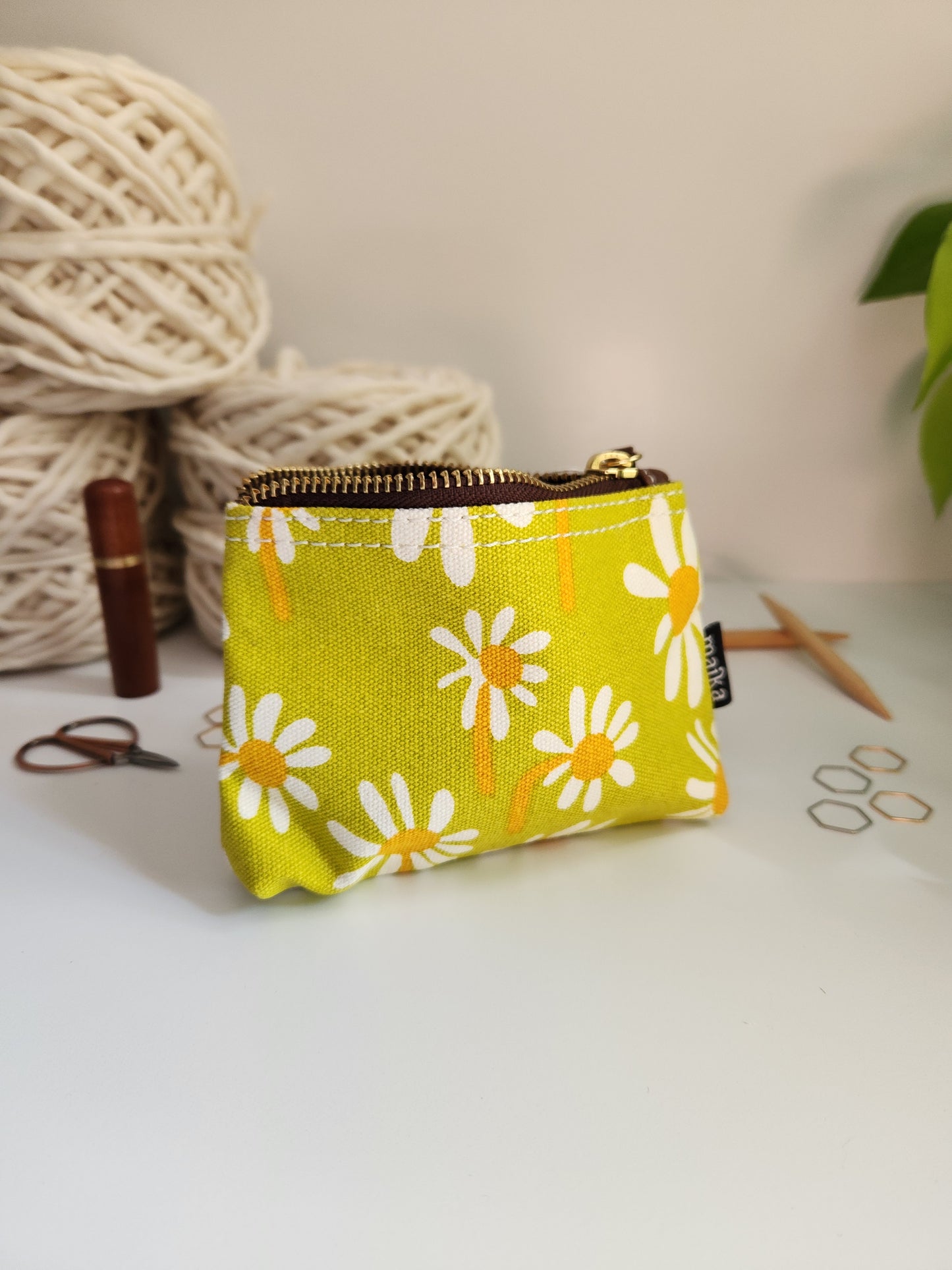 Knitting Project Bag, Small Zipper Pouch, Catalina