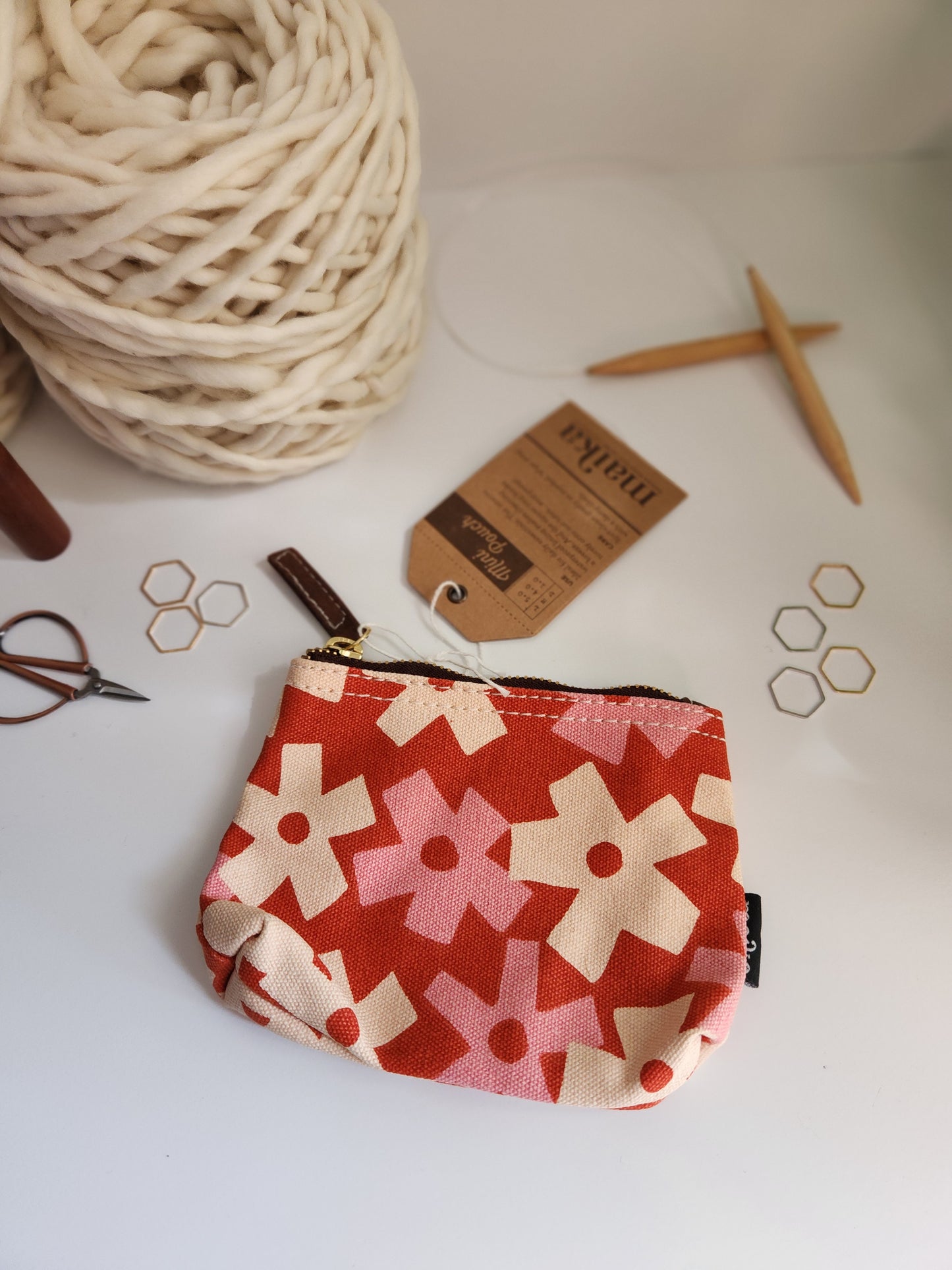 Knitting Project Bag, Small Zipper Pouch, Solvang