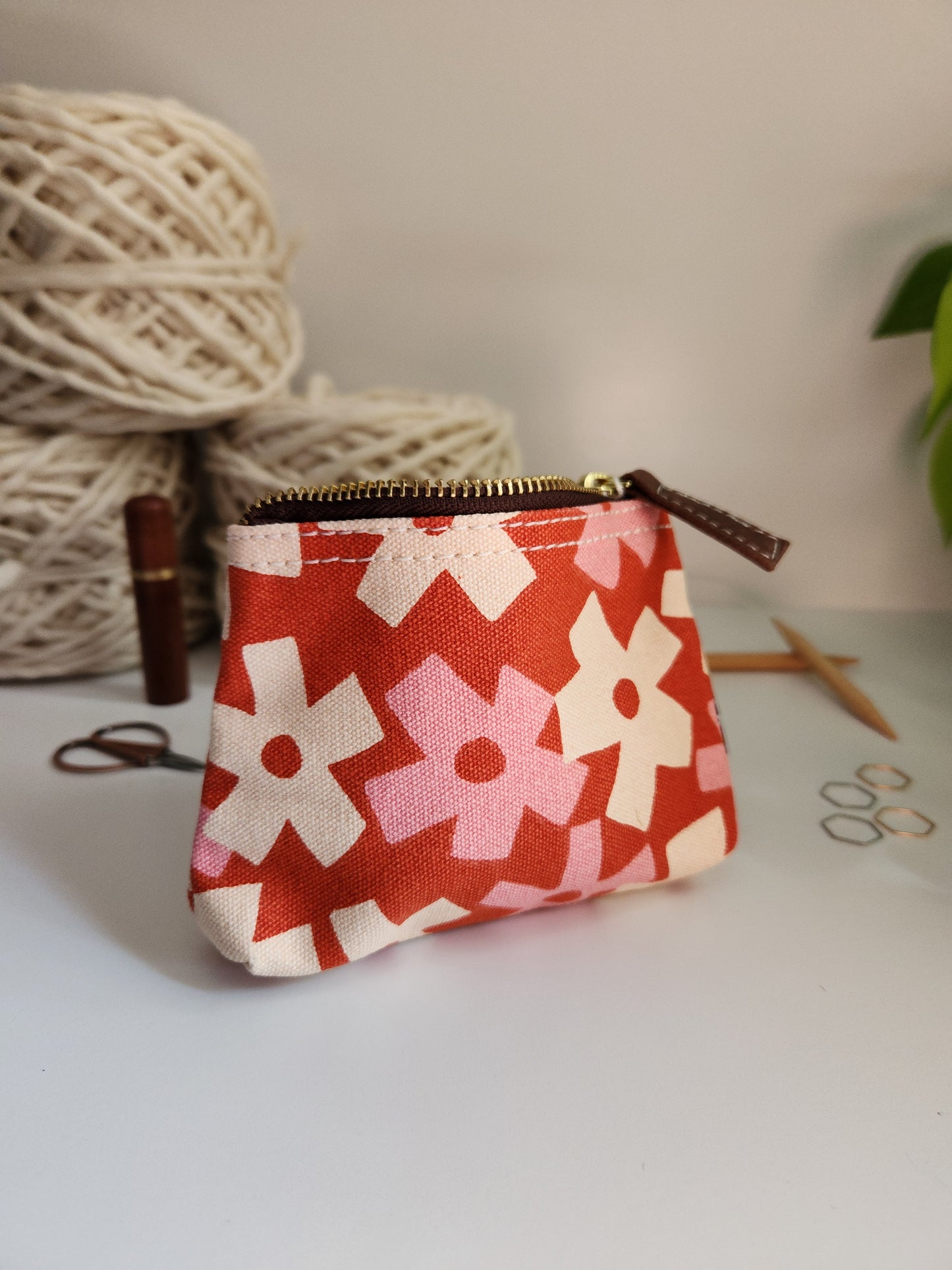 Knitting Project Bag, Small Zipper Pouch, Solvang