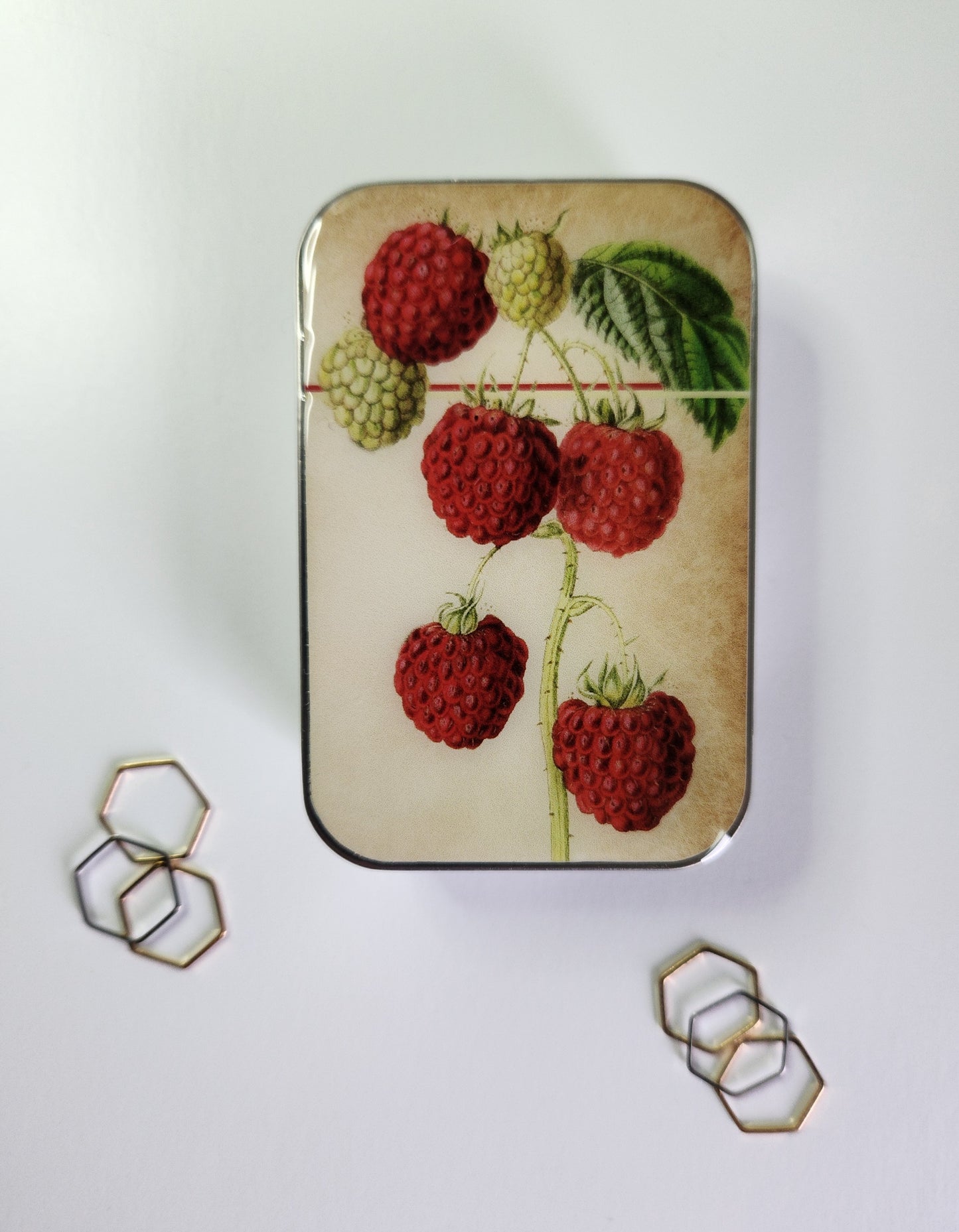 Large Raspberry Notions Tin