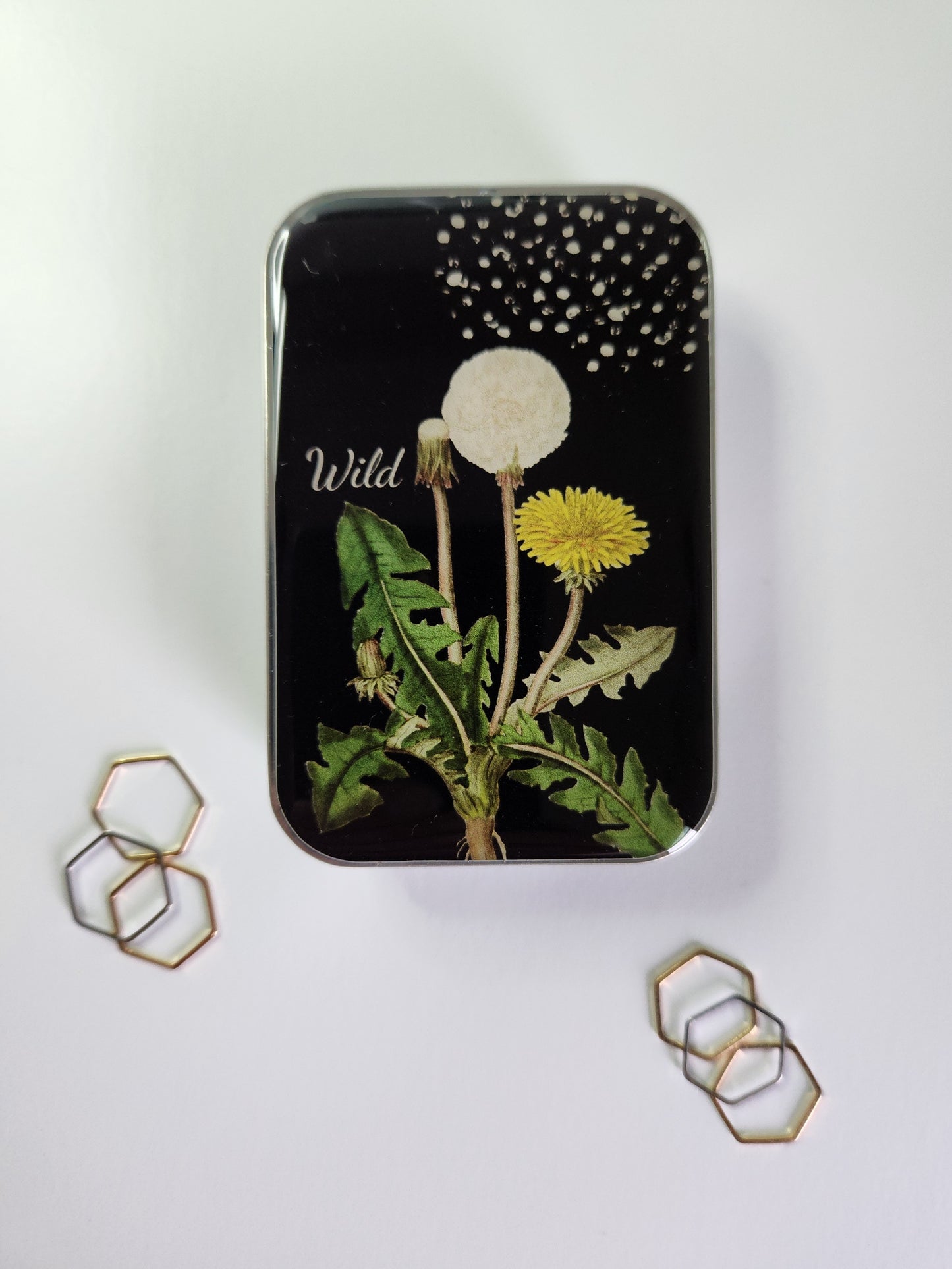 Large Dandelion Notions Tin